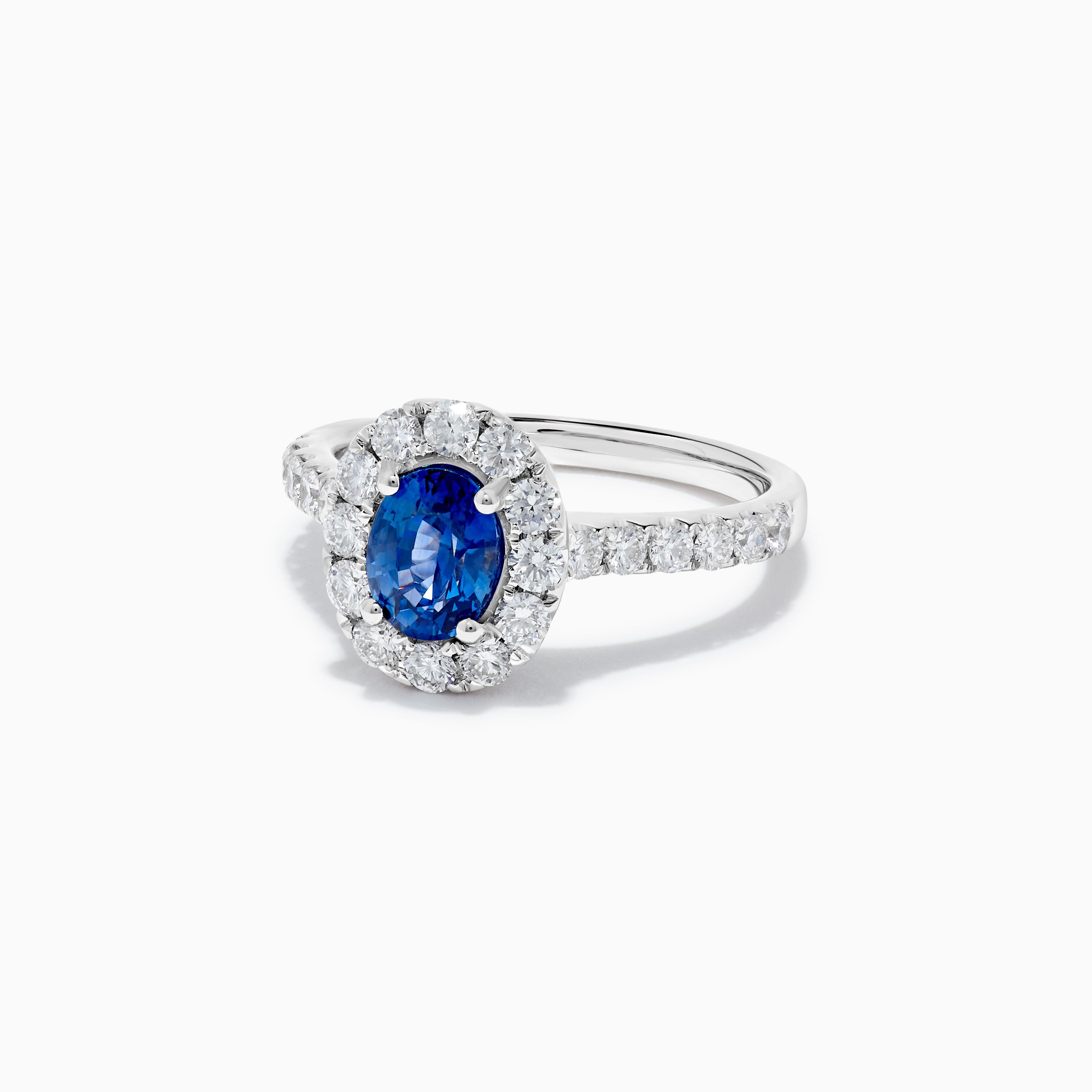 Oval Blue Sapphire and White Diamond Ring JRC252GH