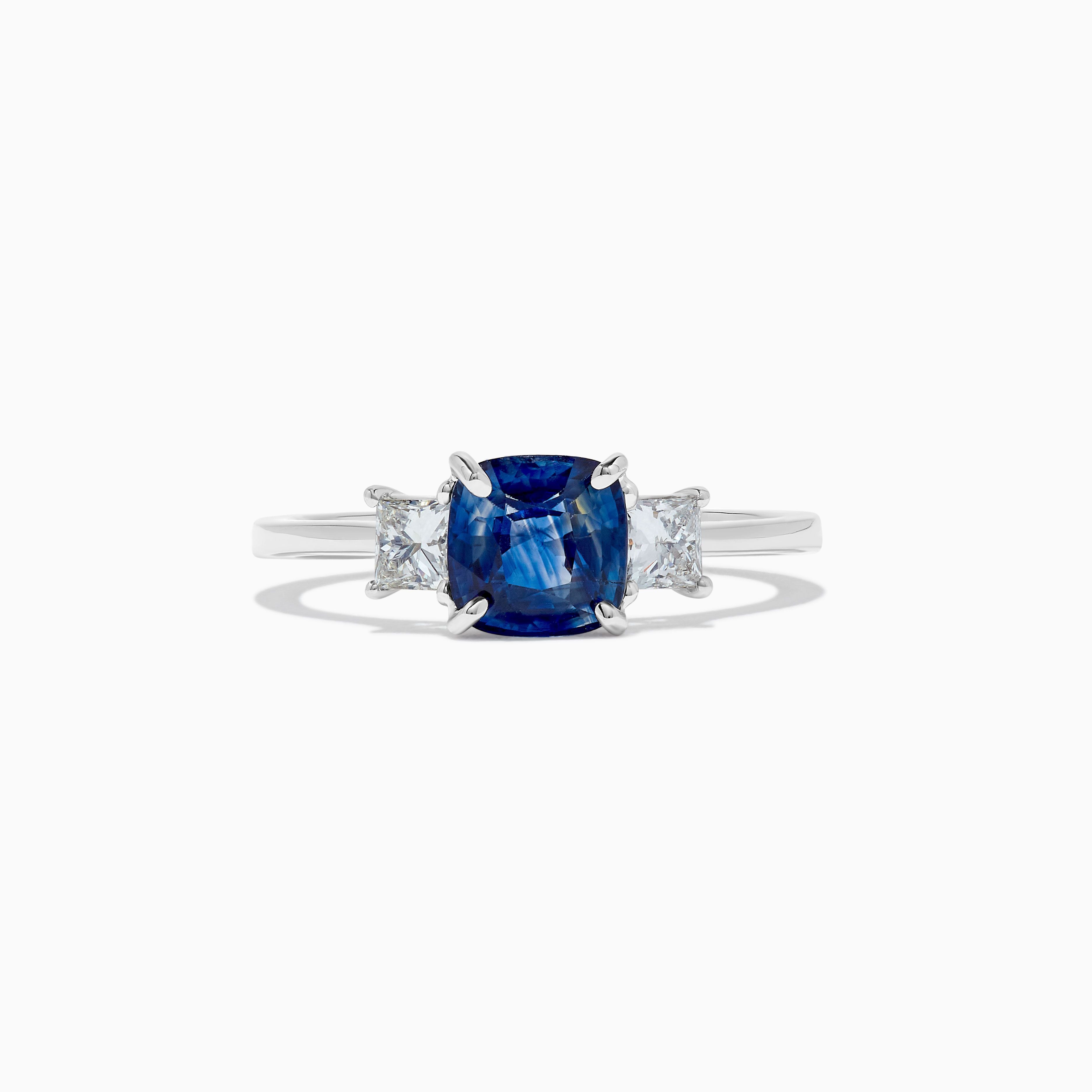 Cushion Blue Sapphire and White Diamond Ring JRC243GH