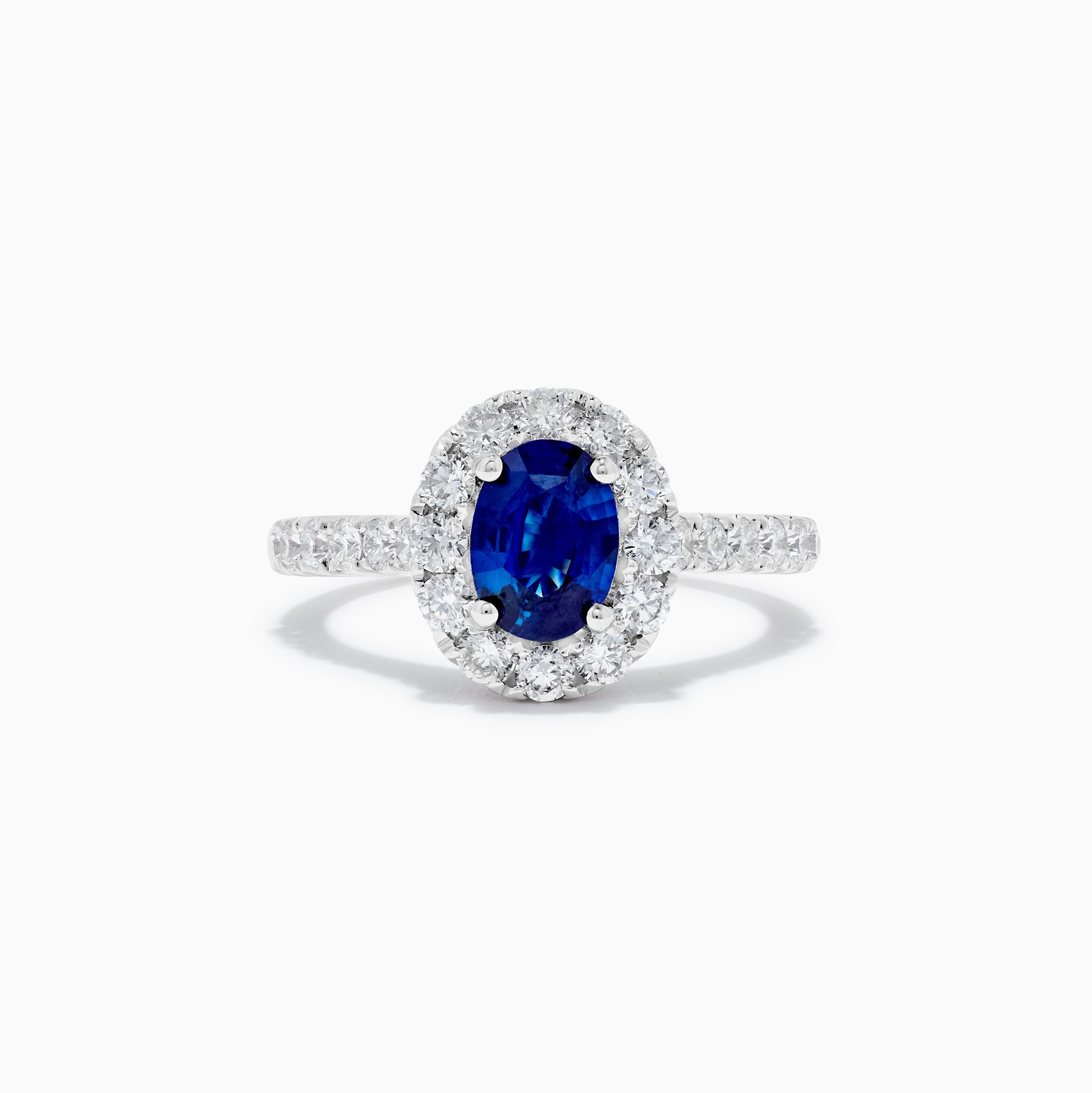 Oval Blue Sapphire and White Diamond Ring JRC251GH