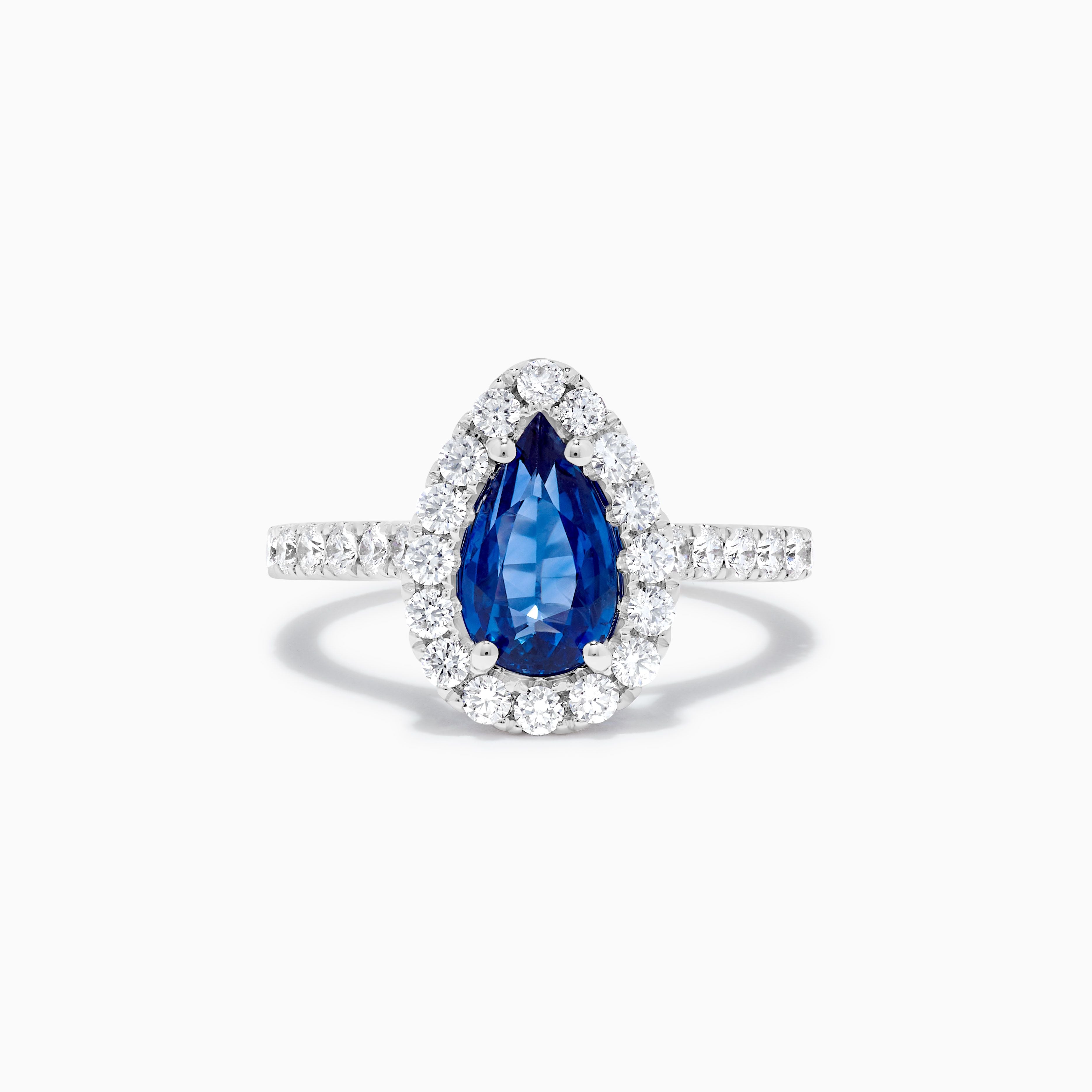 Pear Blue Sapphire and White Diamond Ring JRC244GH