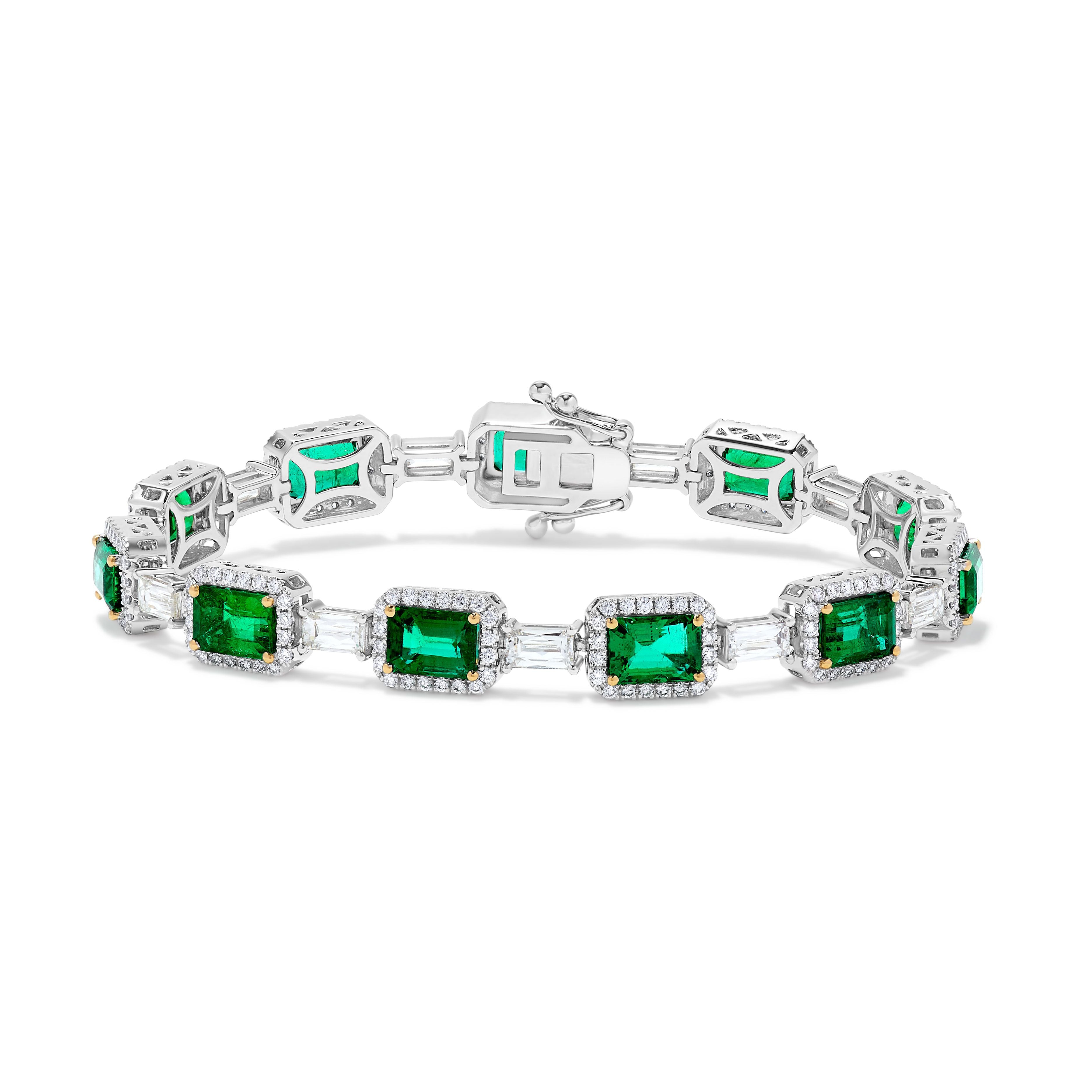 Emerald and White Diamond Tennis Bracelet JBC007GH
