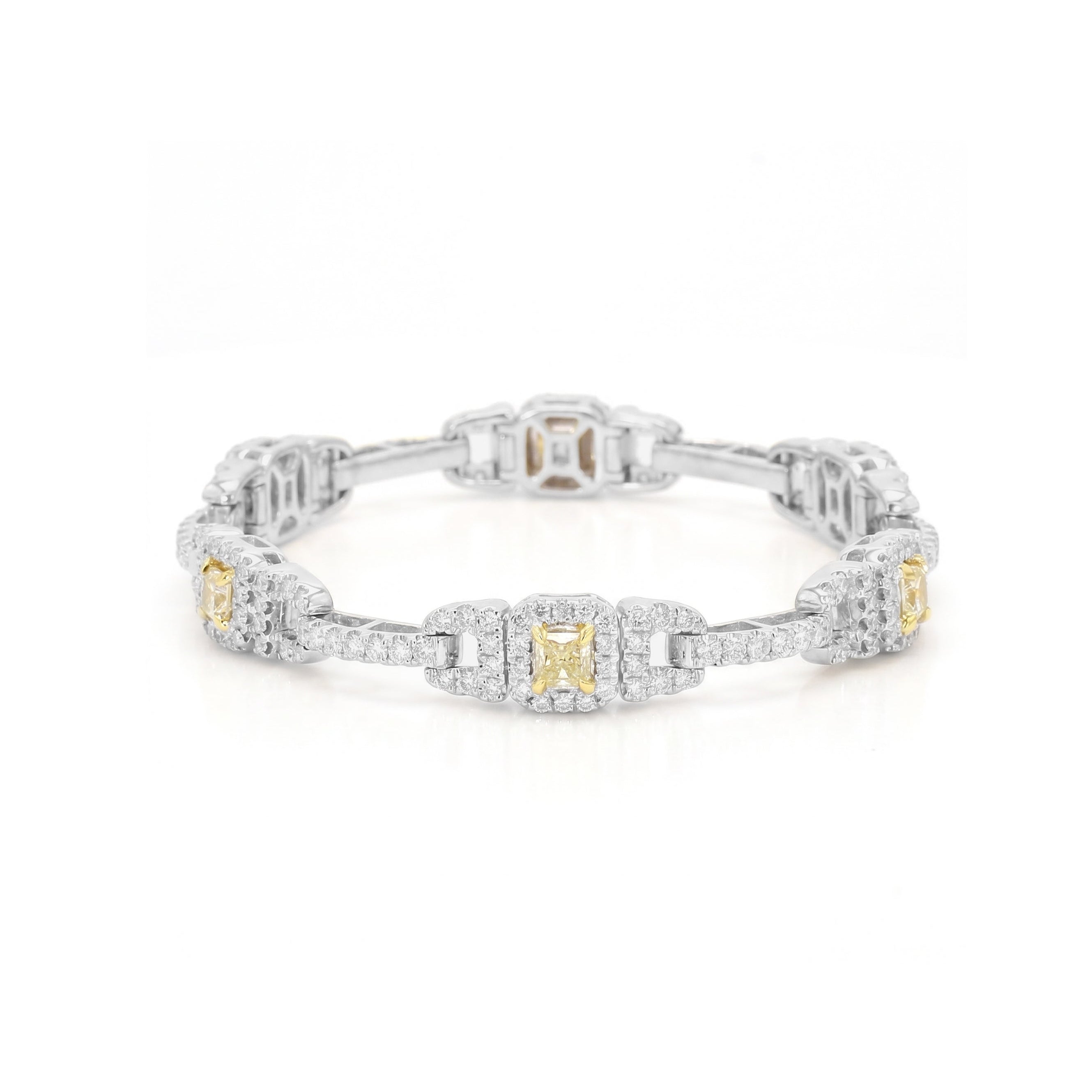 Natural Yellow Cushion Diamond Bracelet