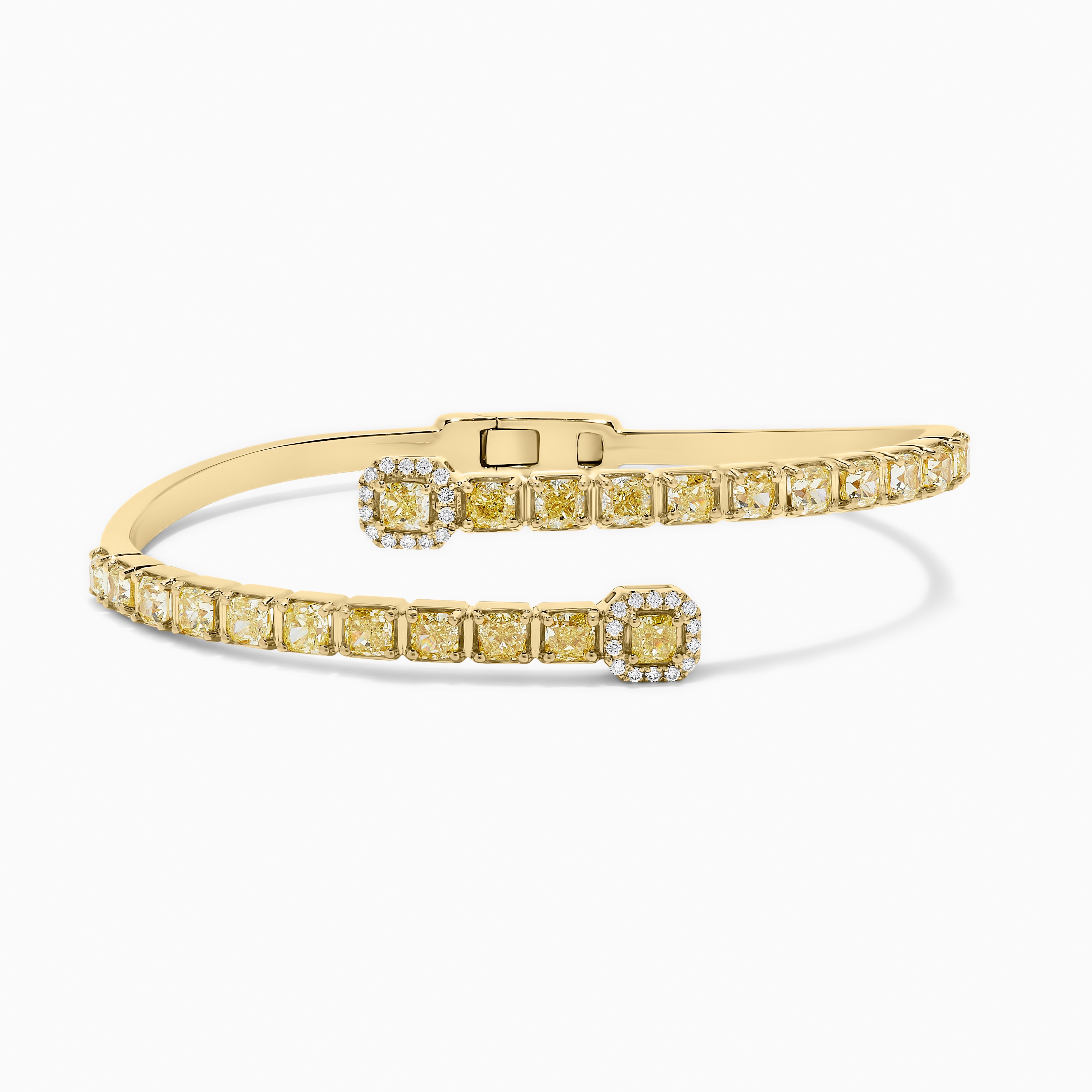 Yellow Cushion Cut Diamonds & White Diamond Cuff JB0164GP