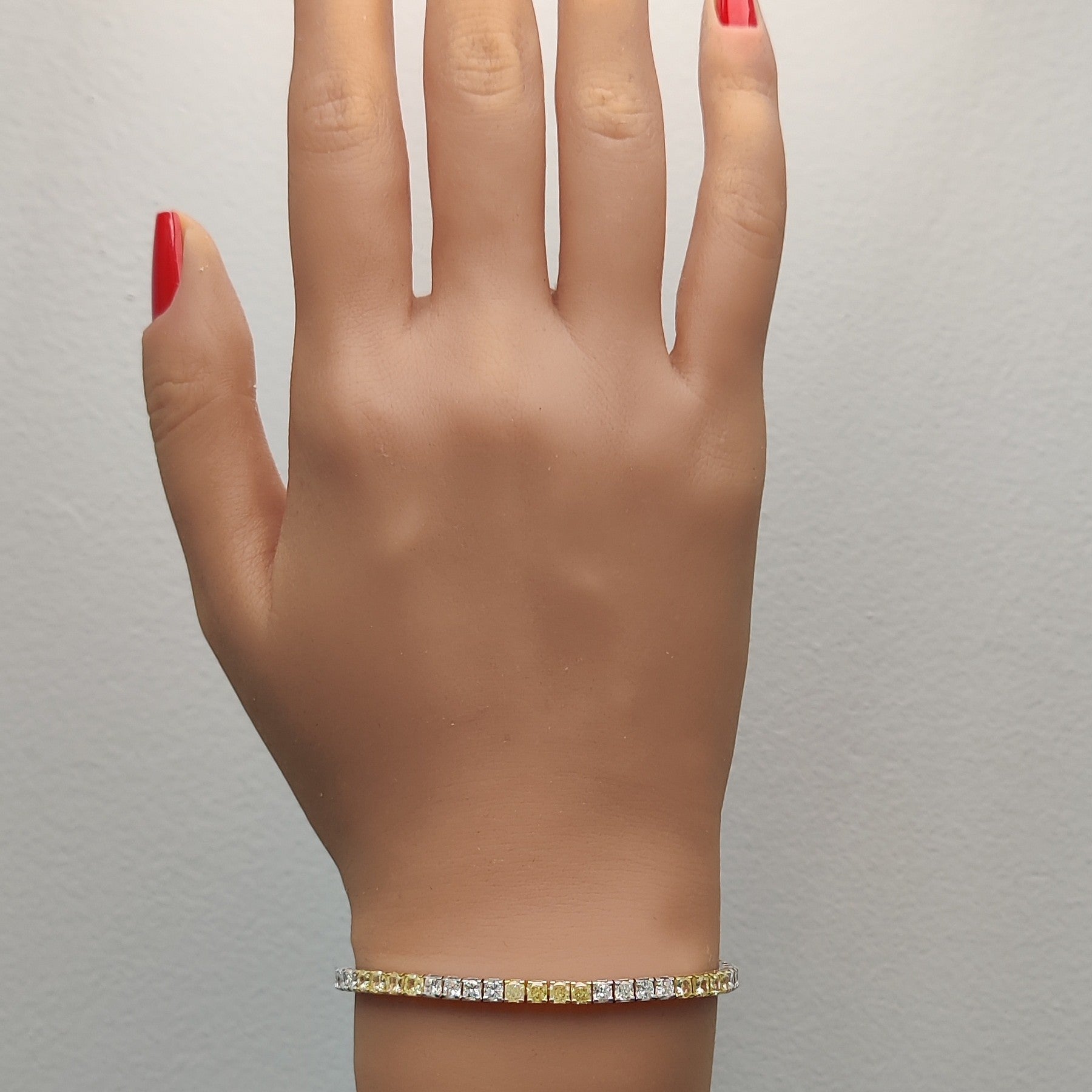 Natural Yellow Cushion Diamond Bracelet