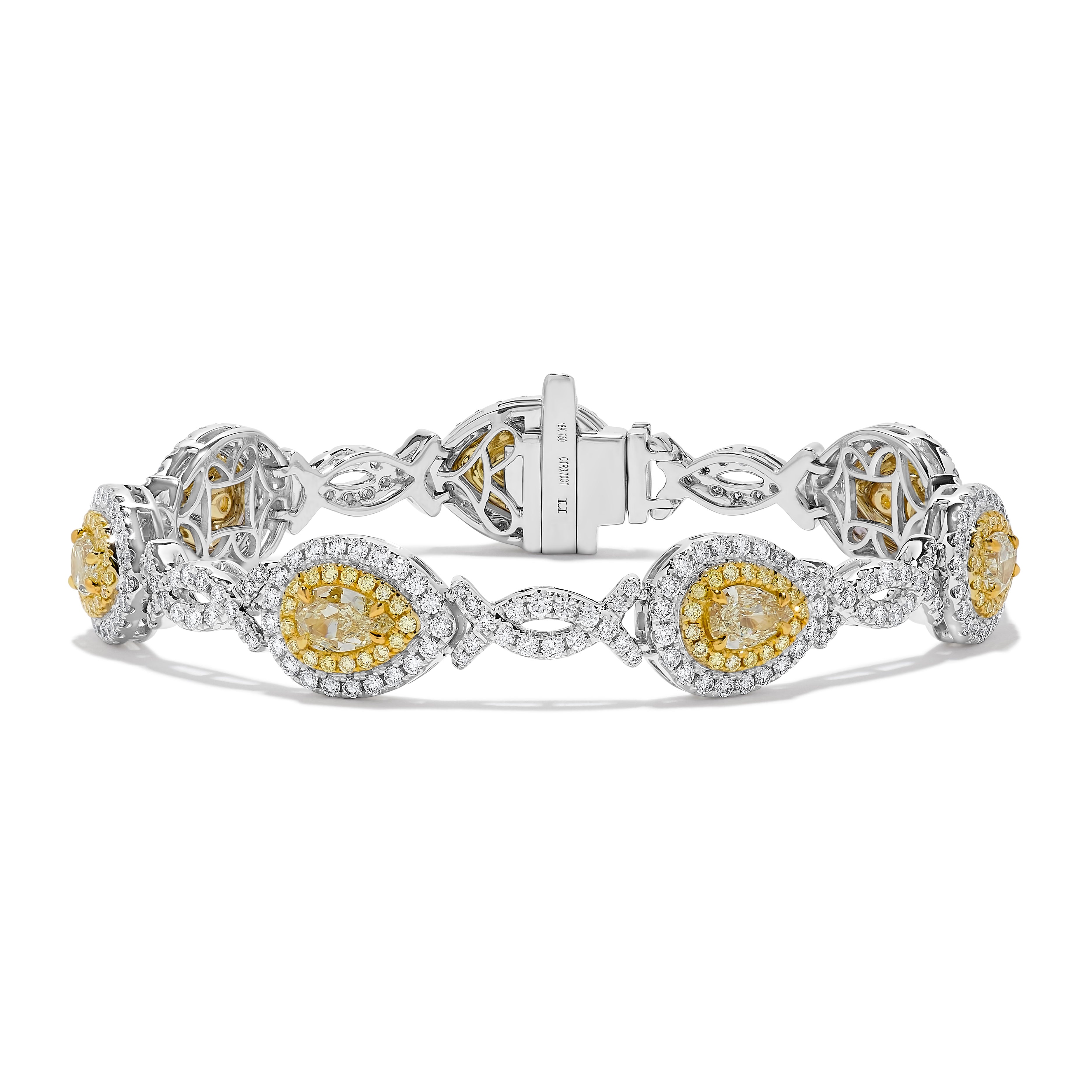 GIA Yellow Pear Cut Diamond Bracelet JB0203GH