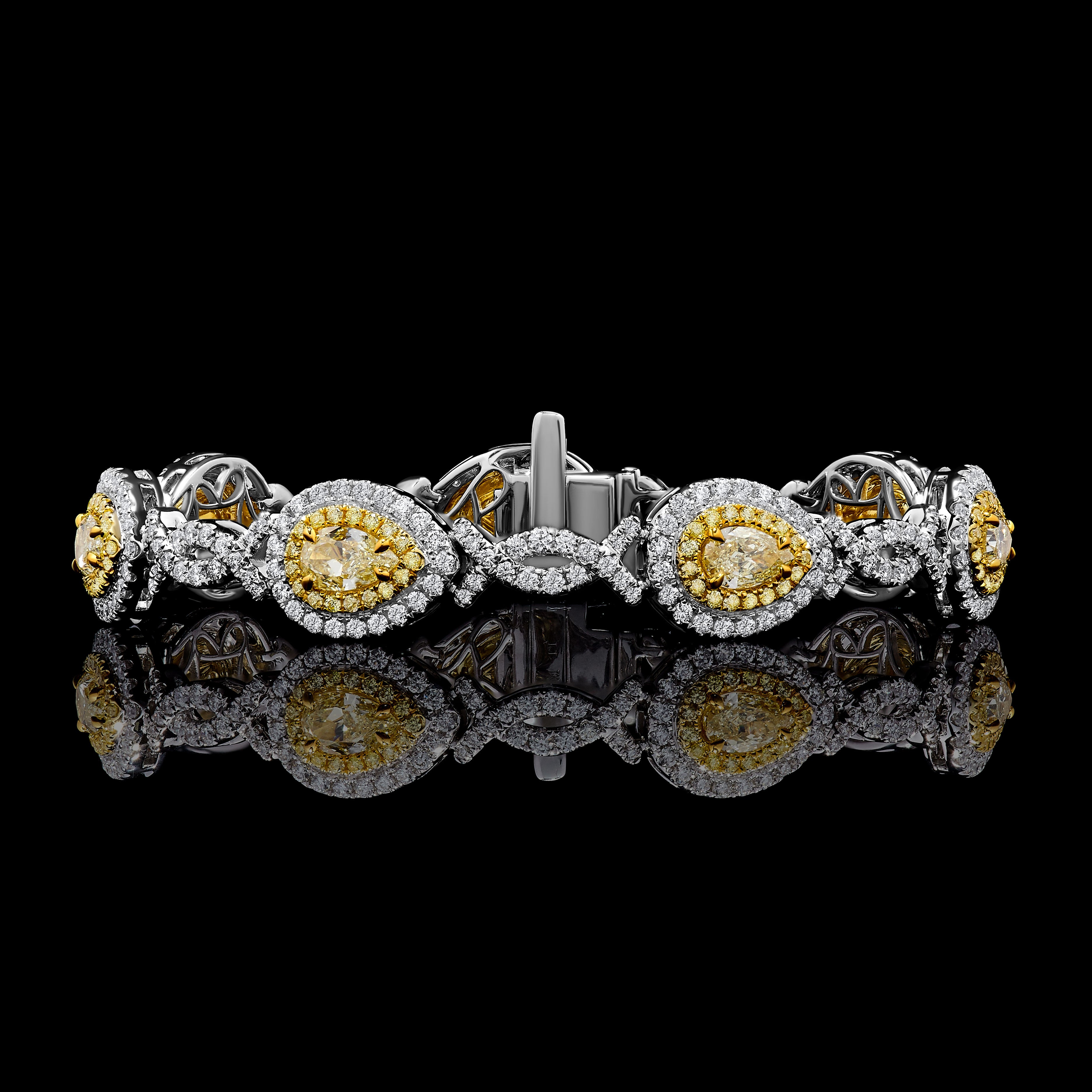 GIA Yellow Pear Cut Diamond Bracelet JB0203GH