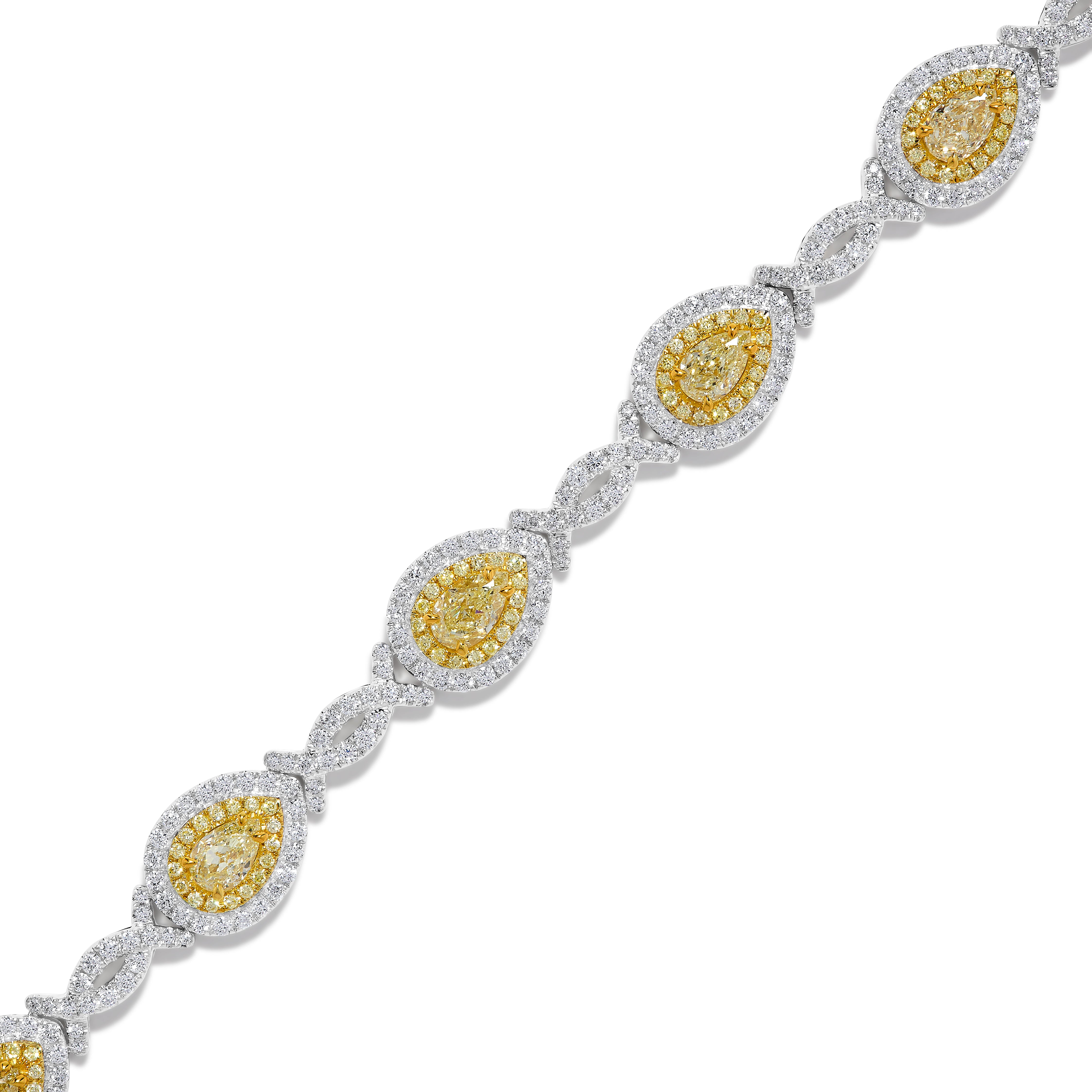 GIA Yellow Pear Cut Diamond Bracelet JB0203GH