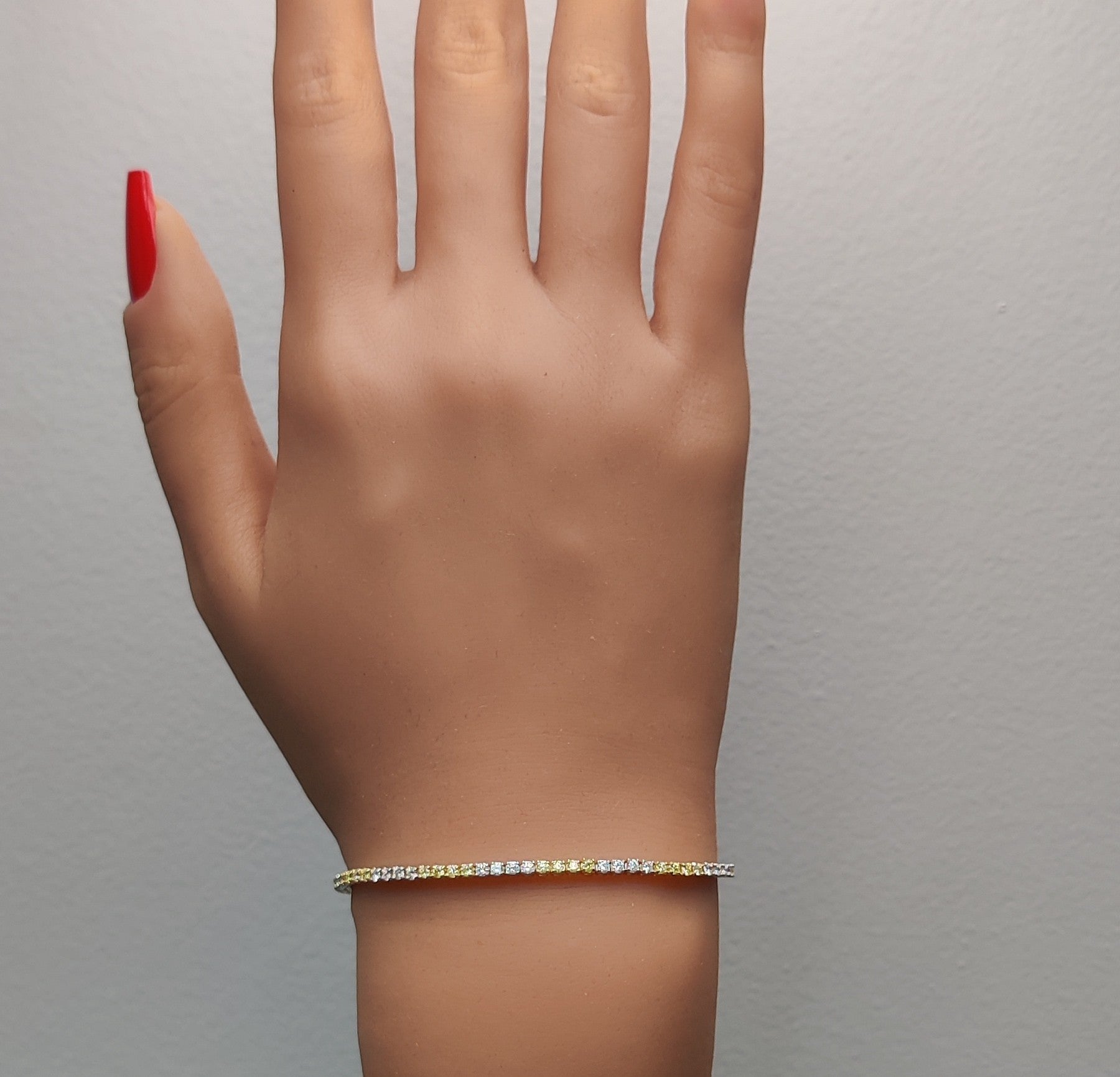 Natural Yellow Round Diamond Bracelet