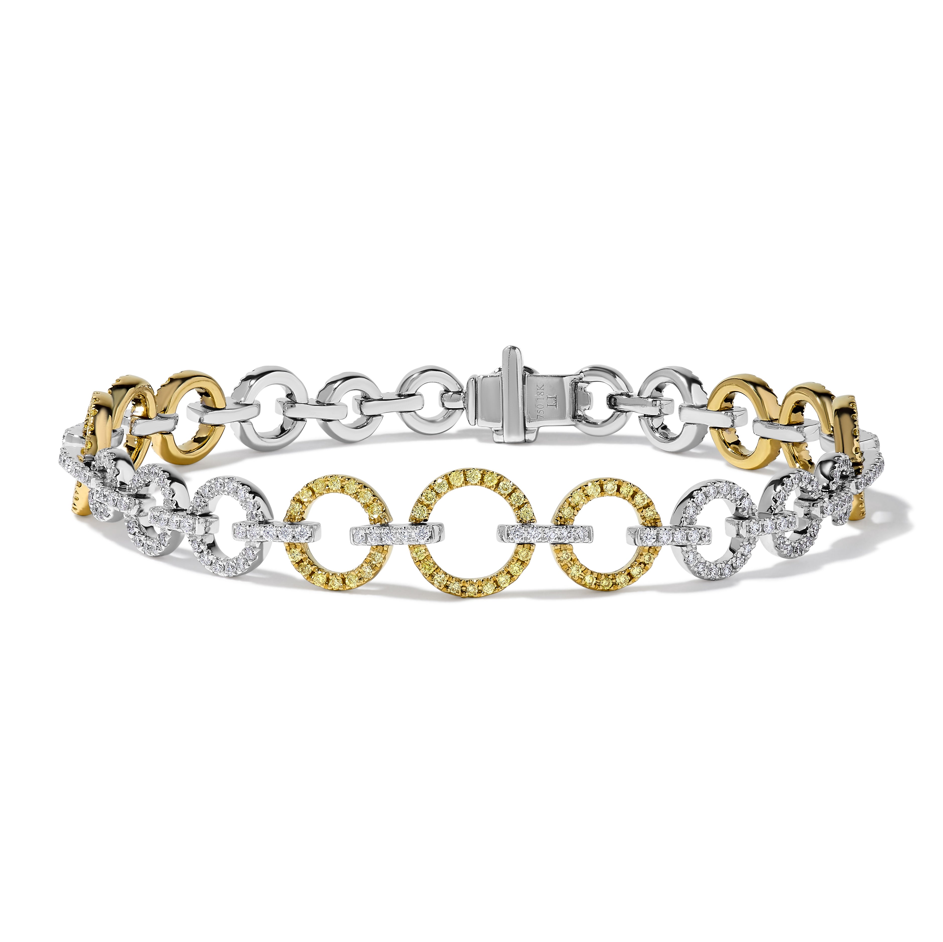 Yellow & White Round Diamond Bracelet JB0207GP