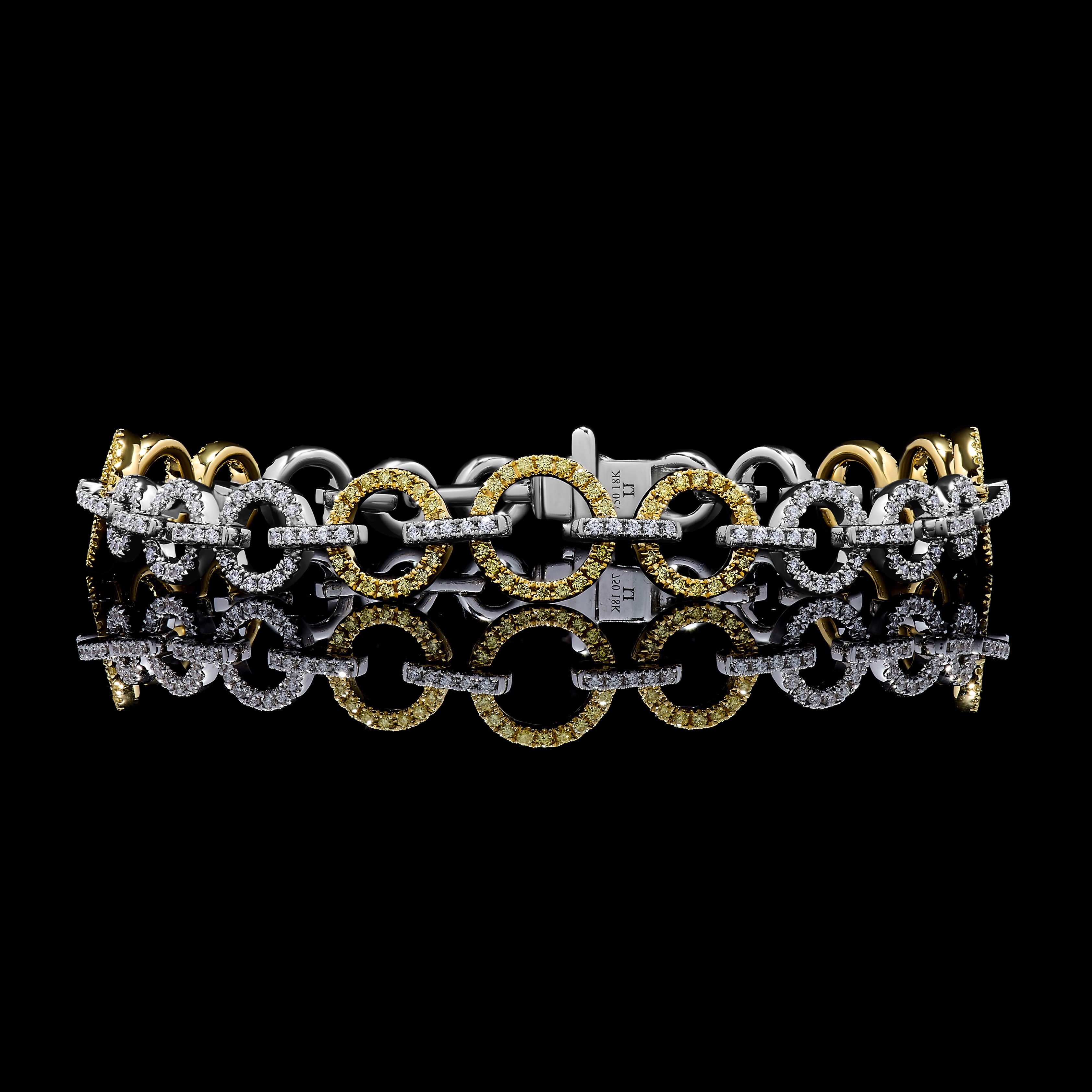 Yellow & White Round Diamond Bracelet JB0207GP