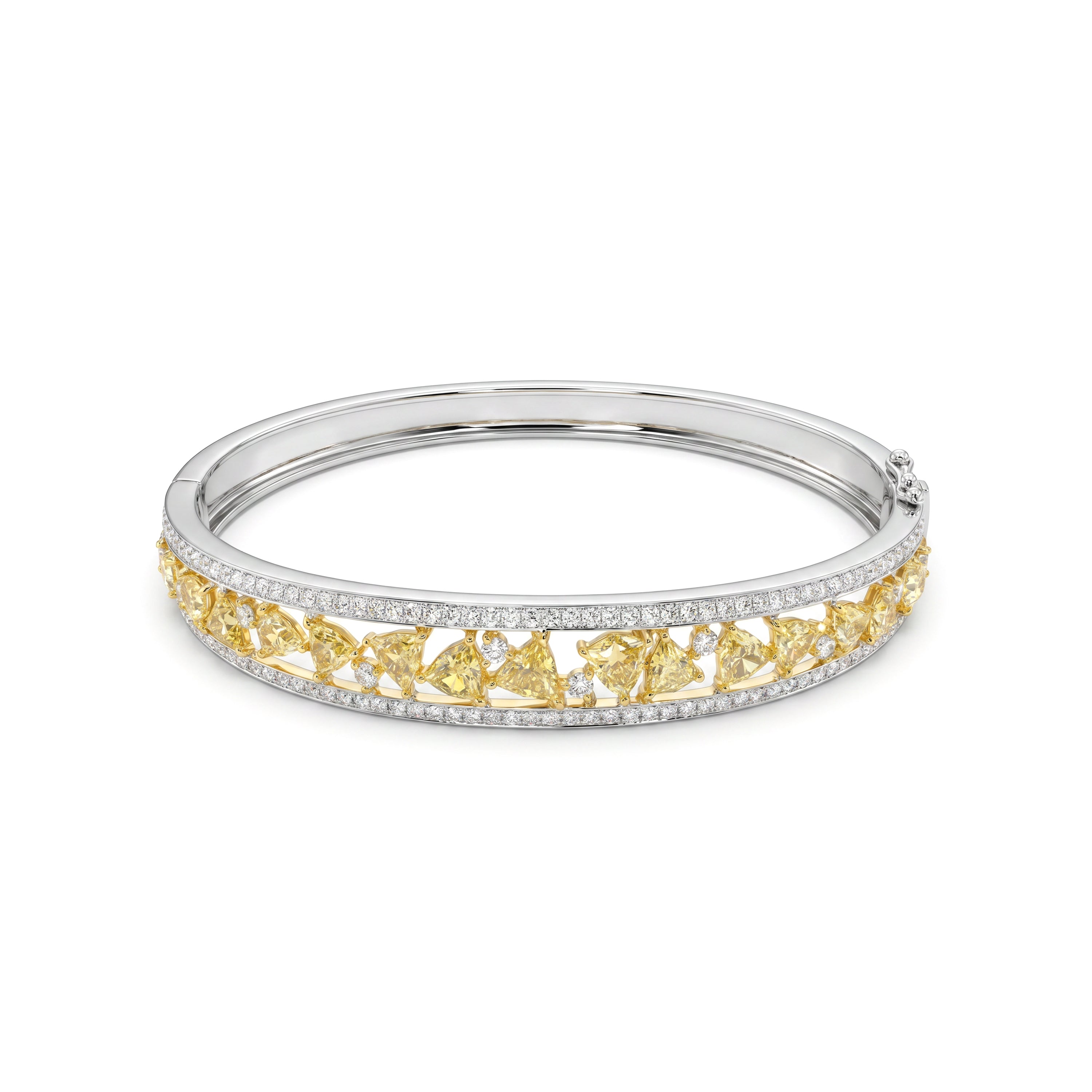 Natural Yellow Trillion Diamond Bangle