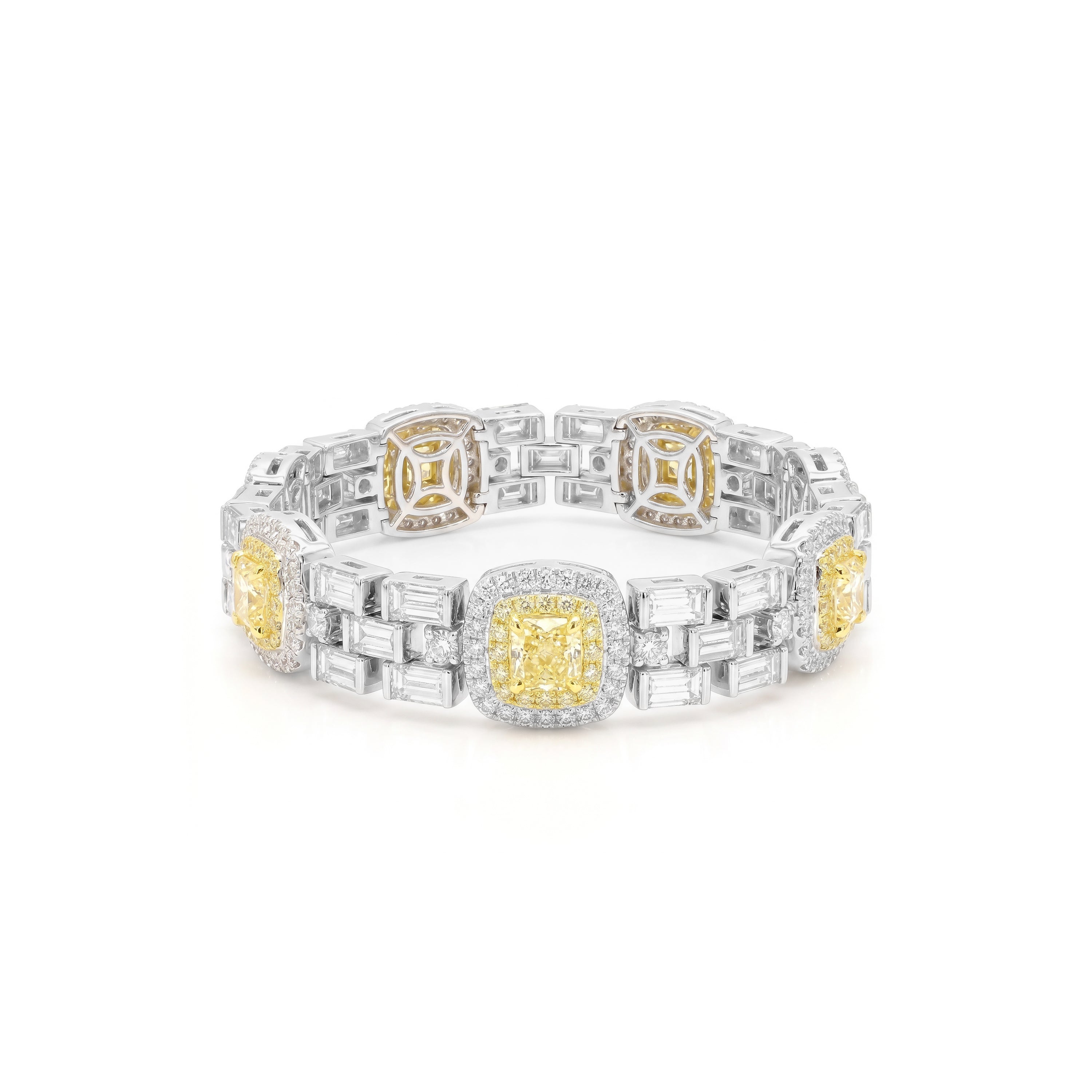 Natural Yellow Cushion Diamond Bracelet | GIA Certified
