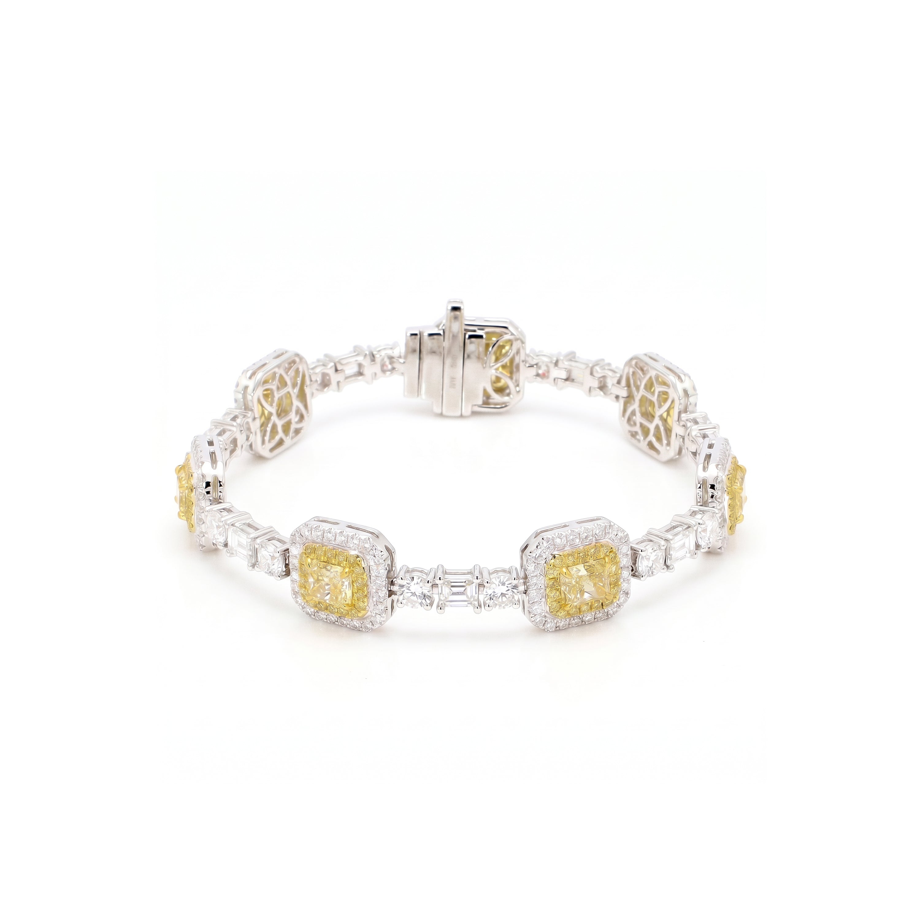 Natural Yellow Radiant Diamond Bracelet | GIA Certified