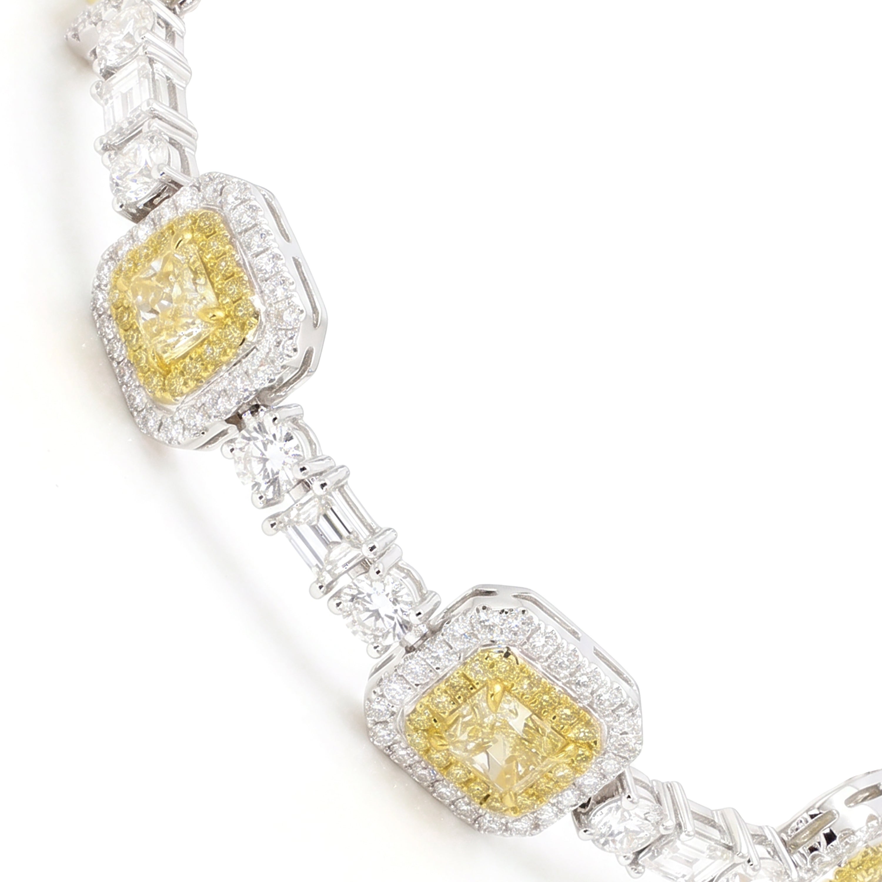 Natural Yellow Radiant Diamond Bracelet | GIA Certified