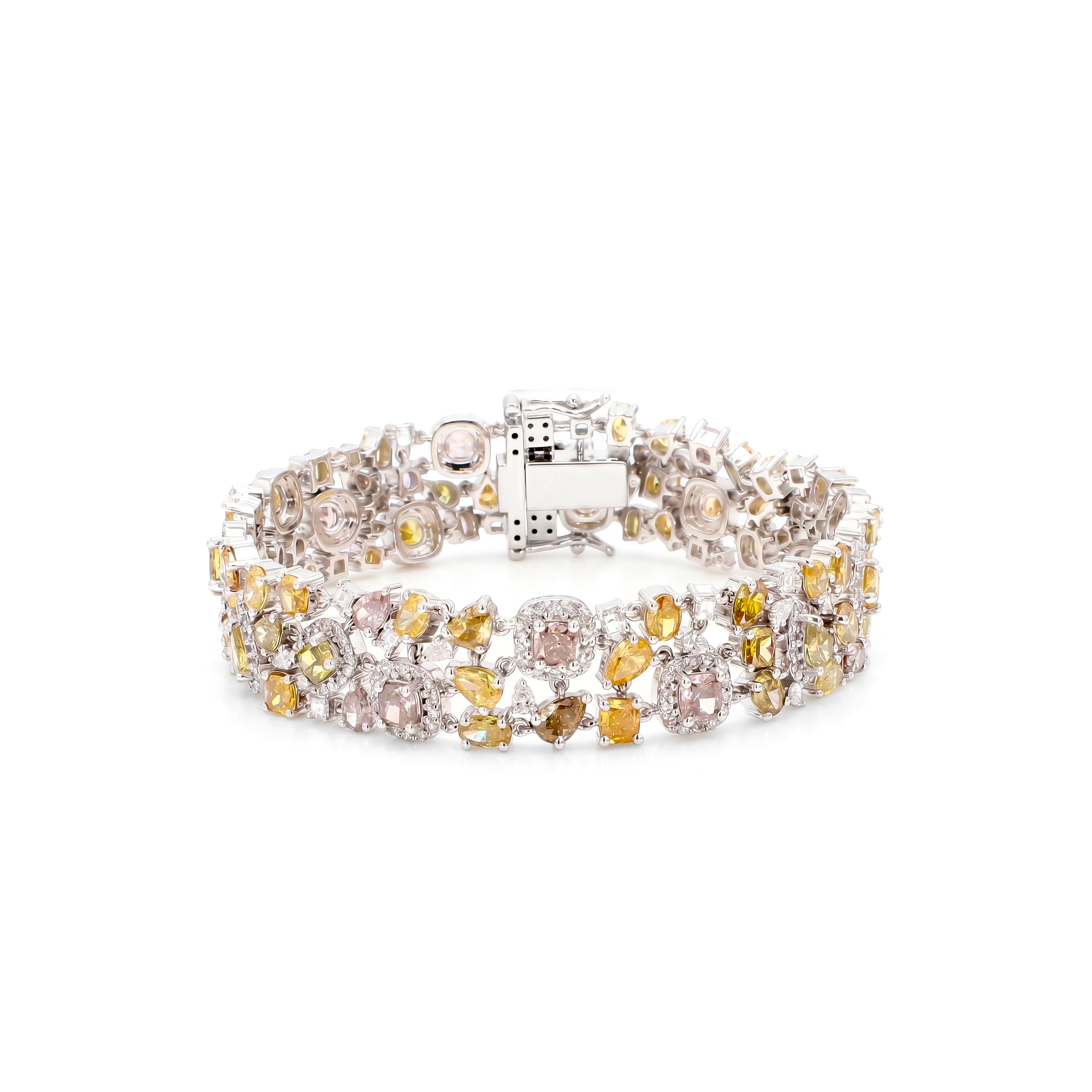 Natural Multi-color Multi-shape Diamond Bracelet