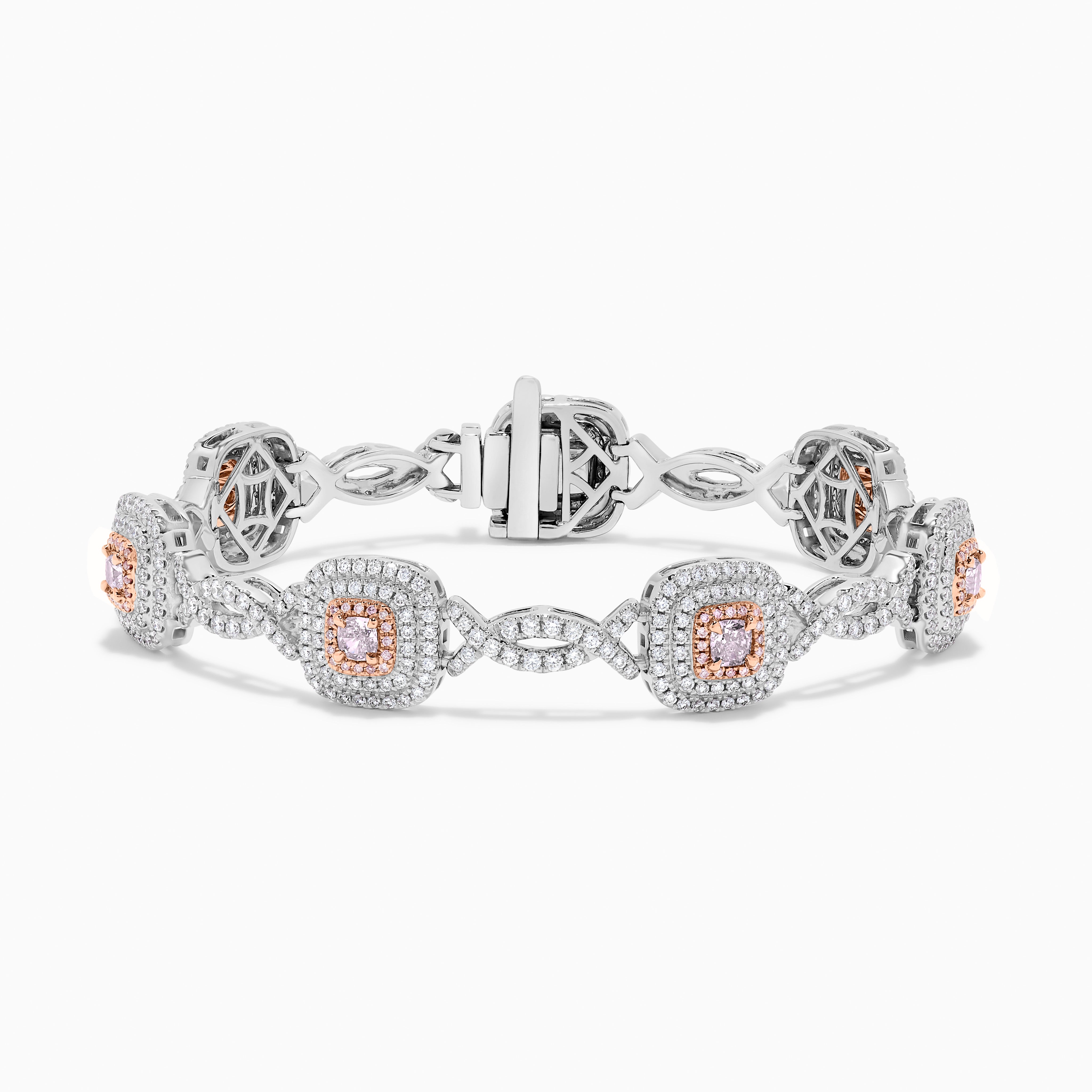 GIA Pink Cushion Cut Diamond Bracelet JBP055GH