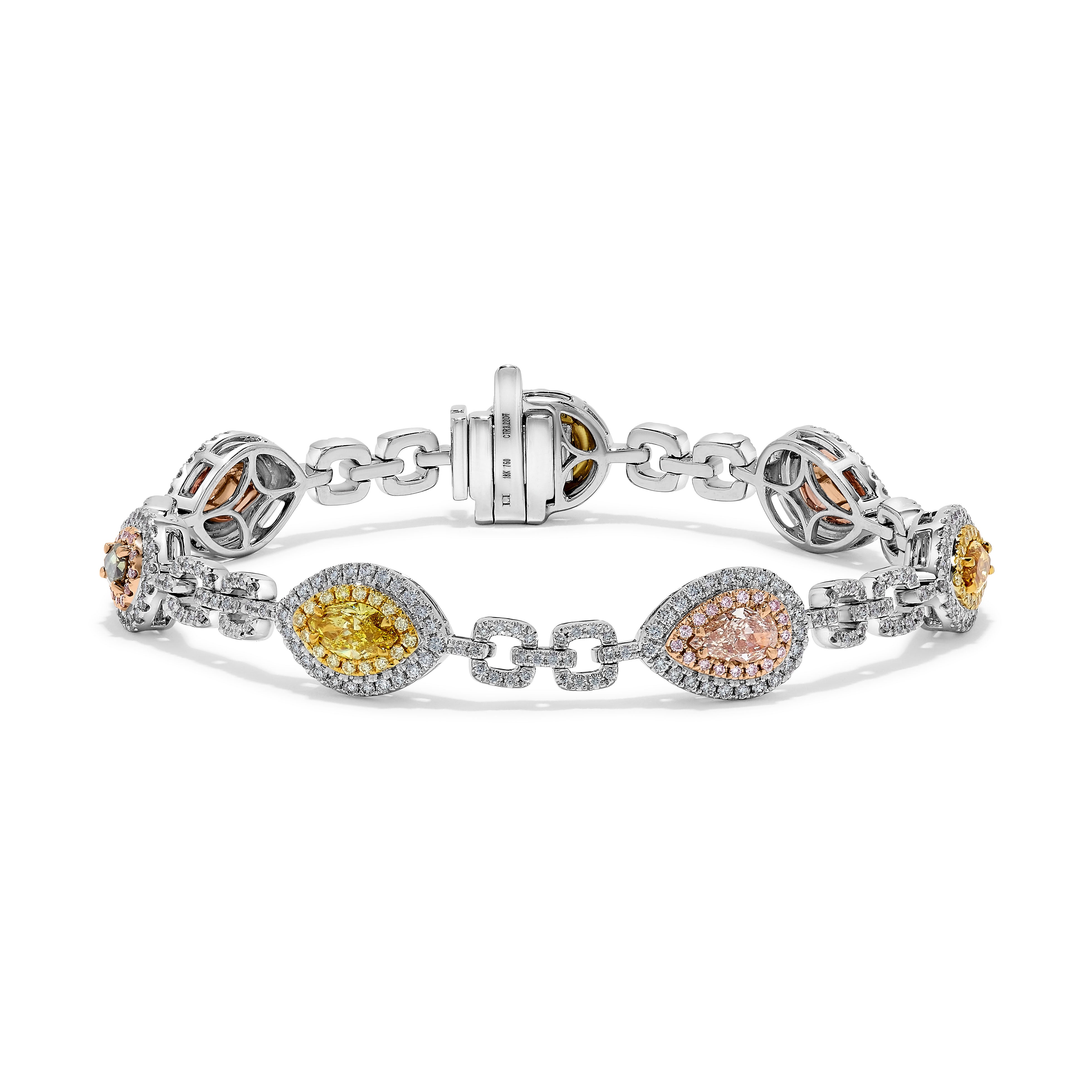 Natural Pink Pear Diamond Bracelet GIA Certified product image 1