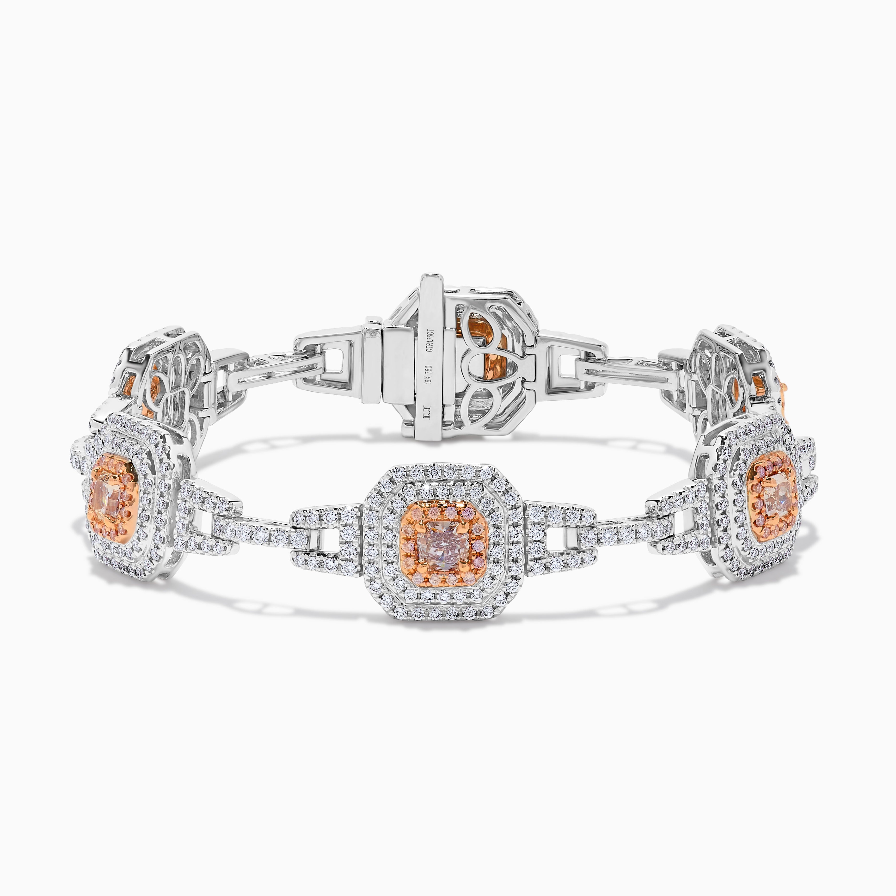 GIA Pink Radiant & Cushion Diamond Bracelet JBP108GH
