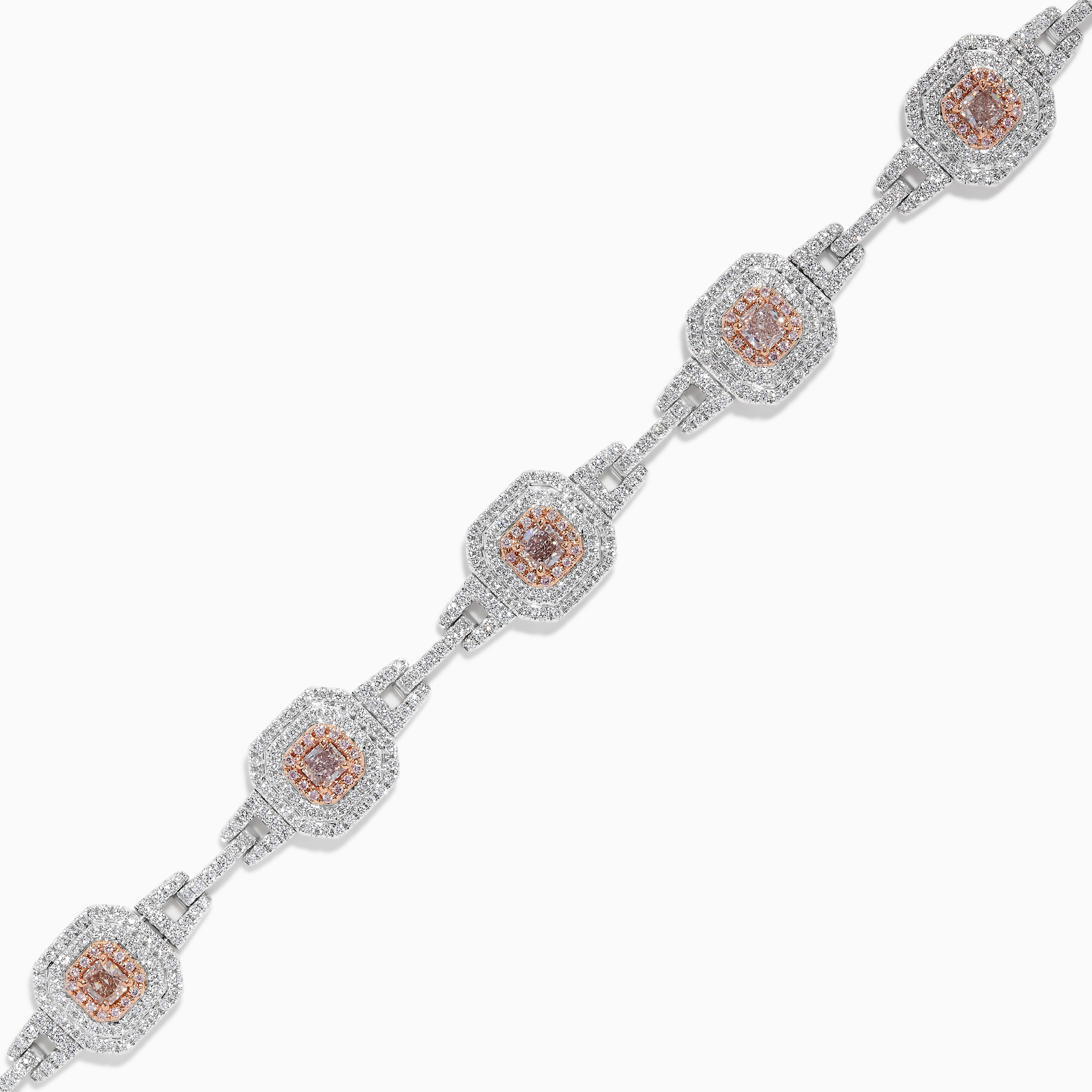 GIA Pink Radiant & Cushion Diamond Bracelet JBP108GH
