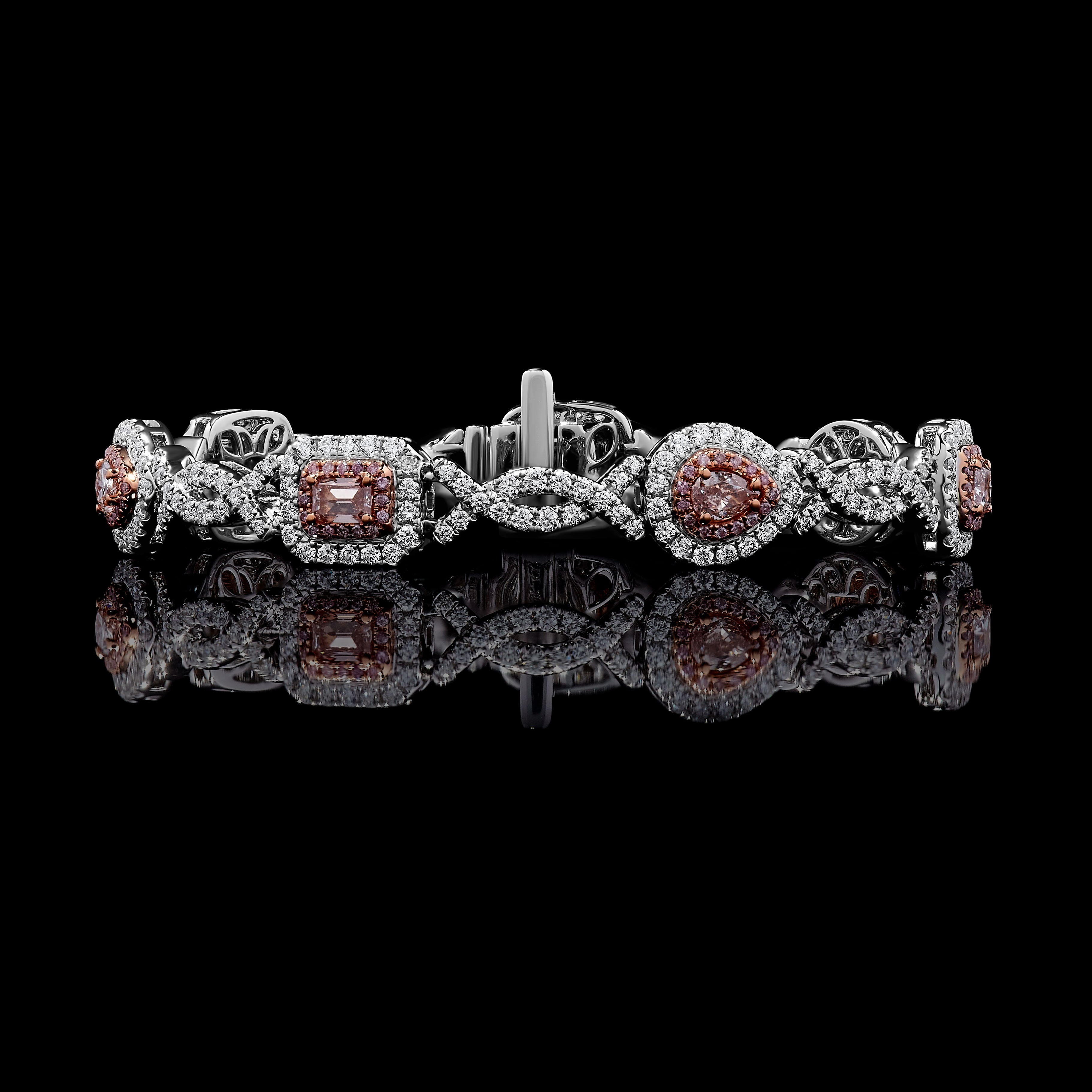 GIA Pink Mix Cut Diamond Bracelet JBP110GH