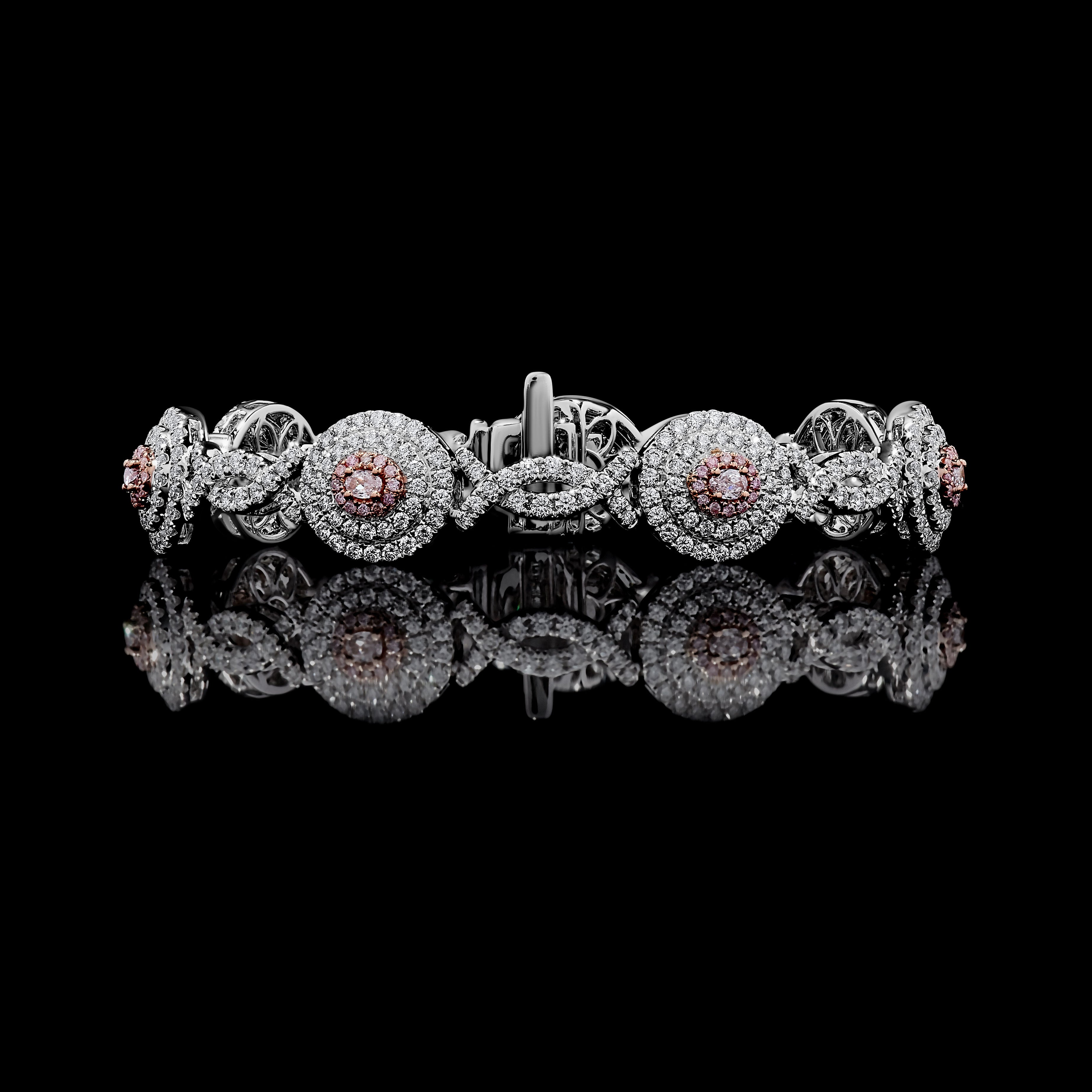 GIA Pink Oval Cut Diamond Bracelet JBP111GH