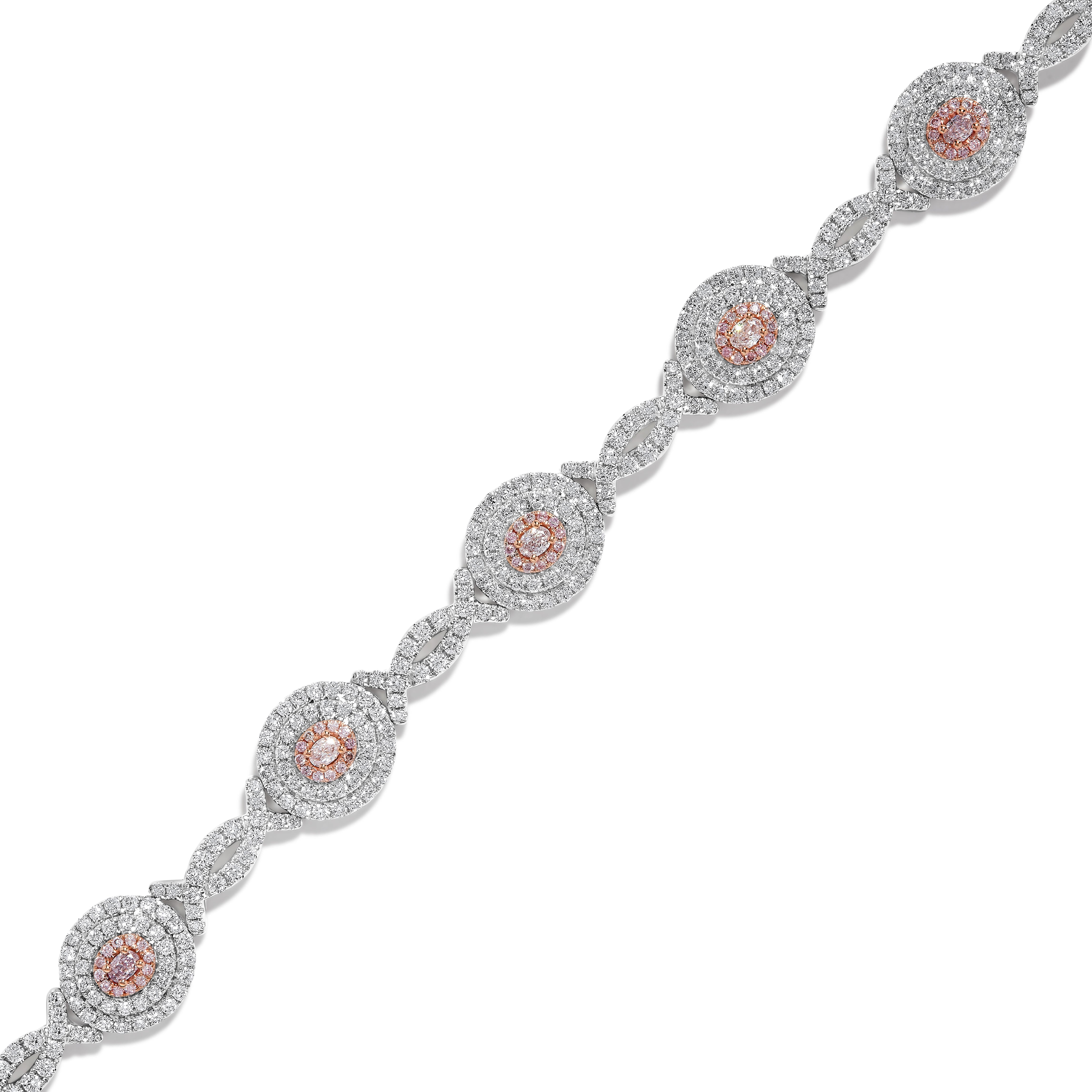 GIA Pink Oval Cut Diamond Bracelet JBP111GH