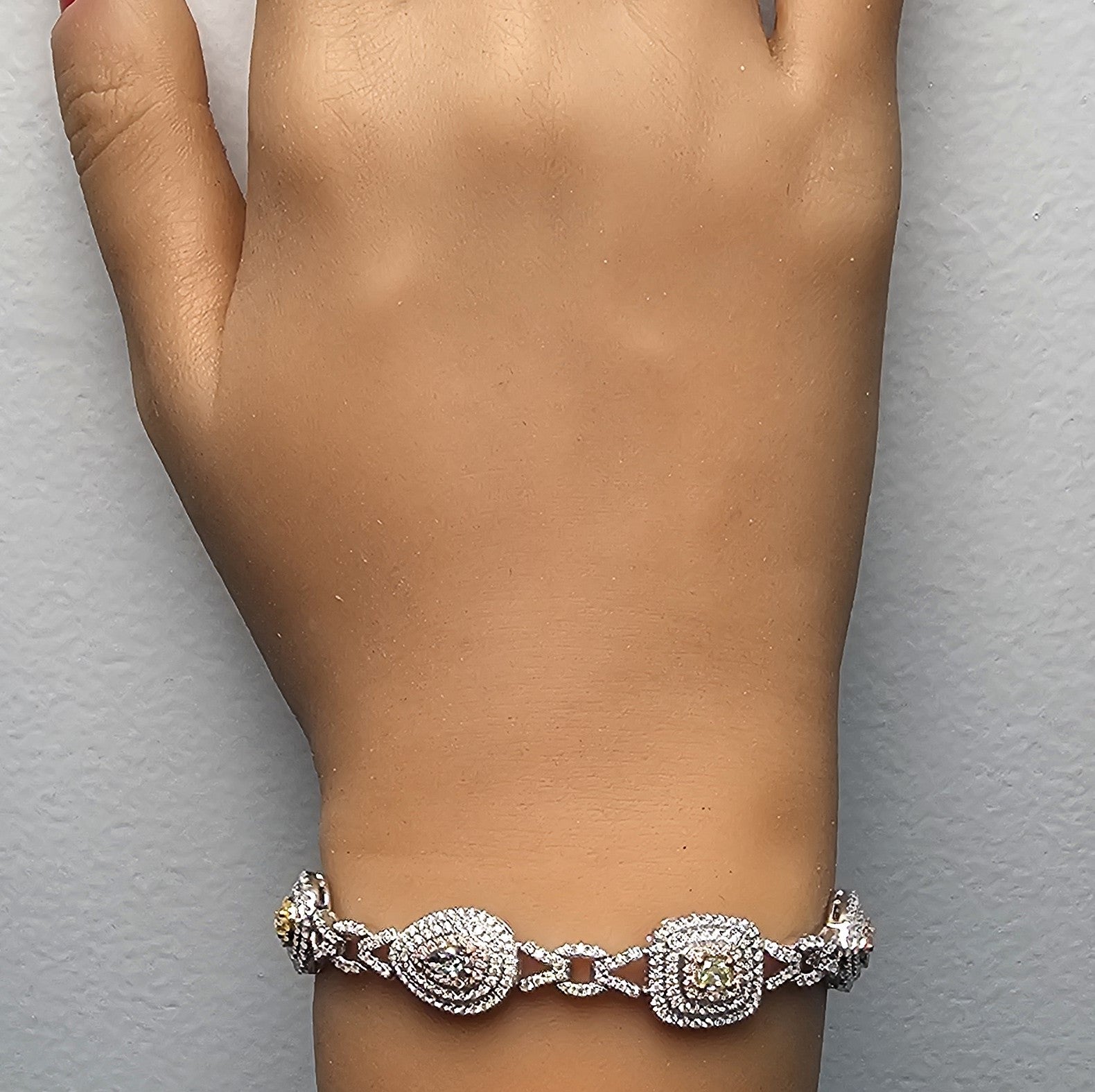 Natural Blue Pear Diamond Bracelet Gia Certified