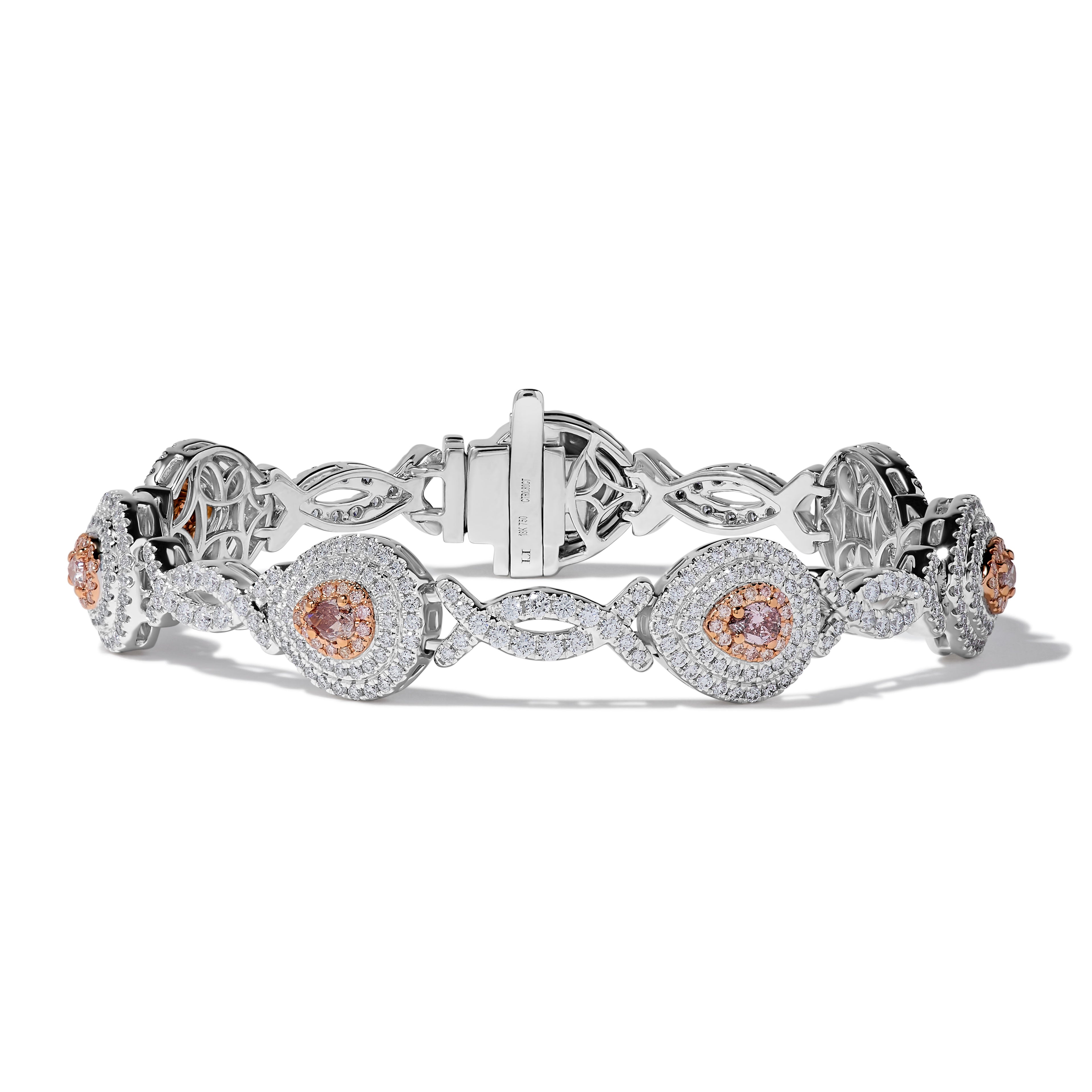 Natural Pink Pear Diamond Bracelet GIA Certified product image 1
