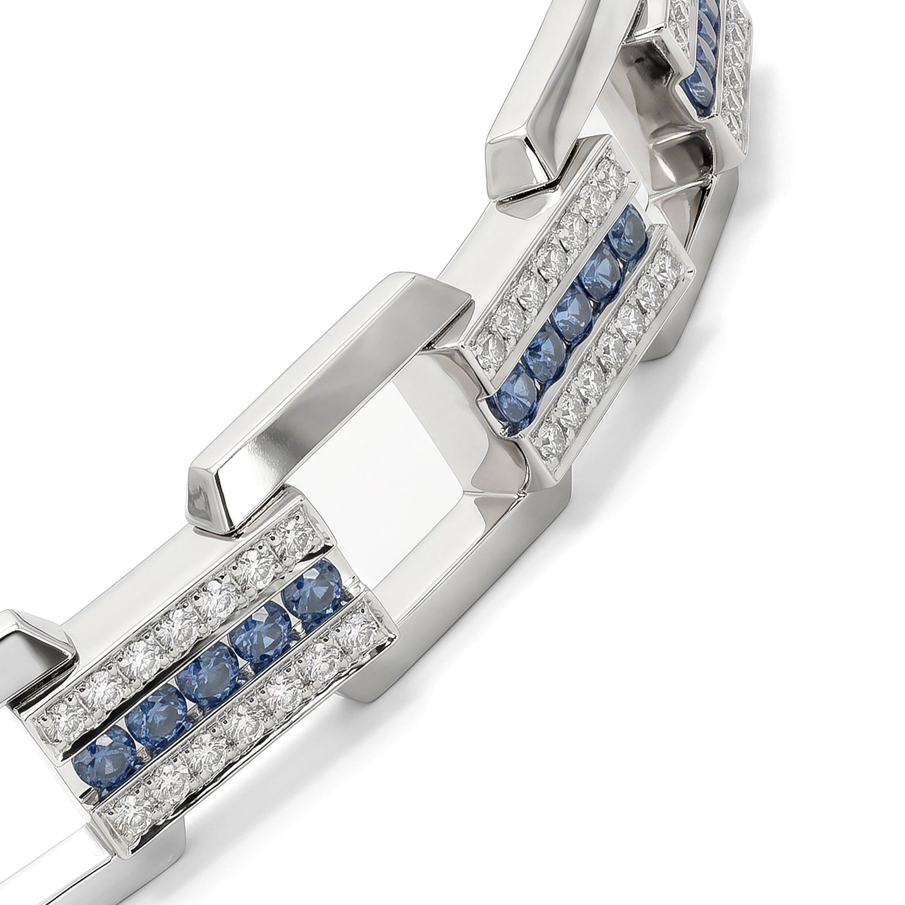 Natural Blue Diamond Link Bracelet