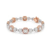 Natural Pink & White Diamond Halo Bracelet
