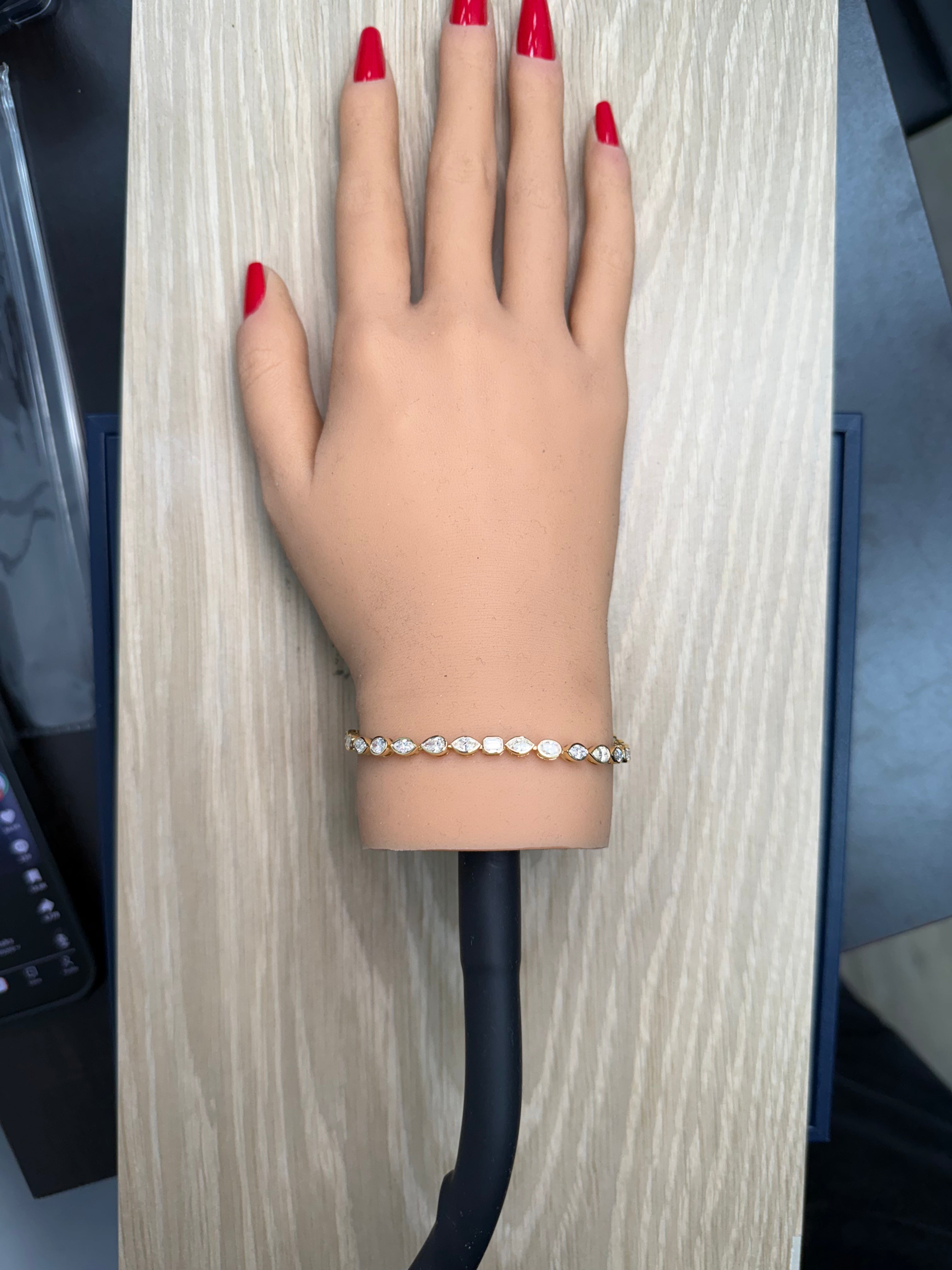 Natural White Oval Diamond Bracelet