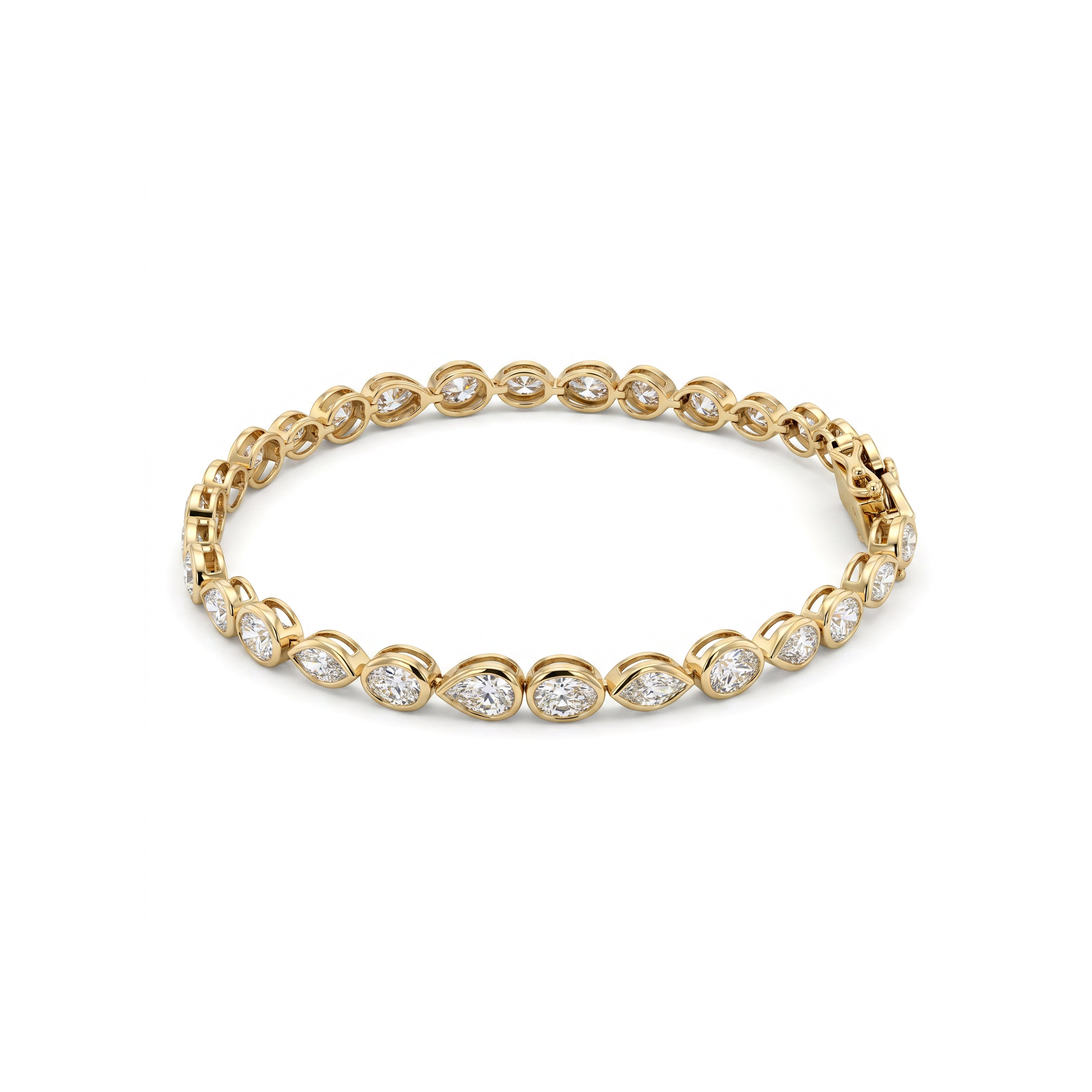 Natural Multi-shape Diamond Bezel Bracelet