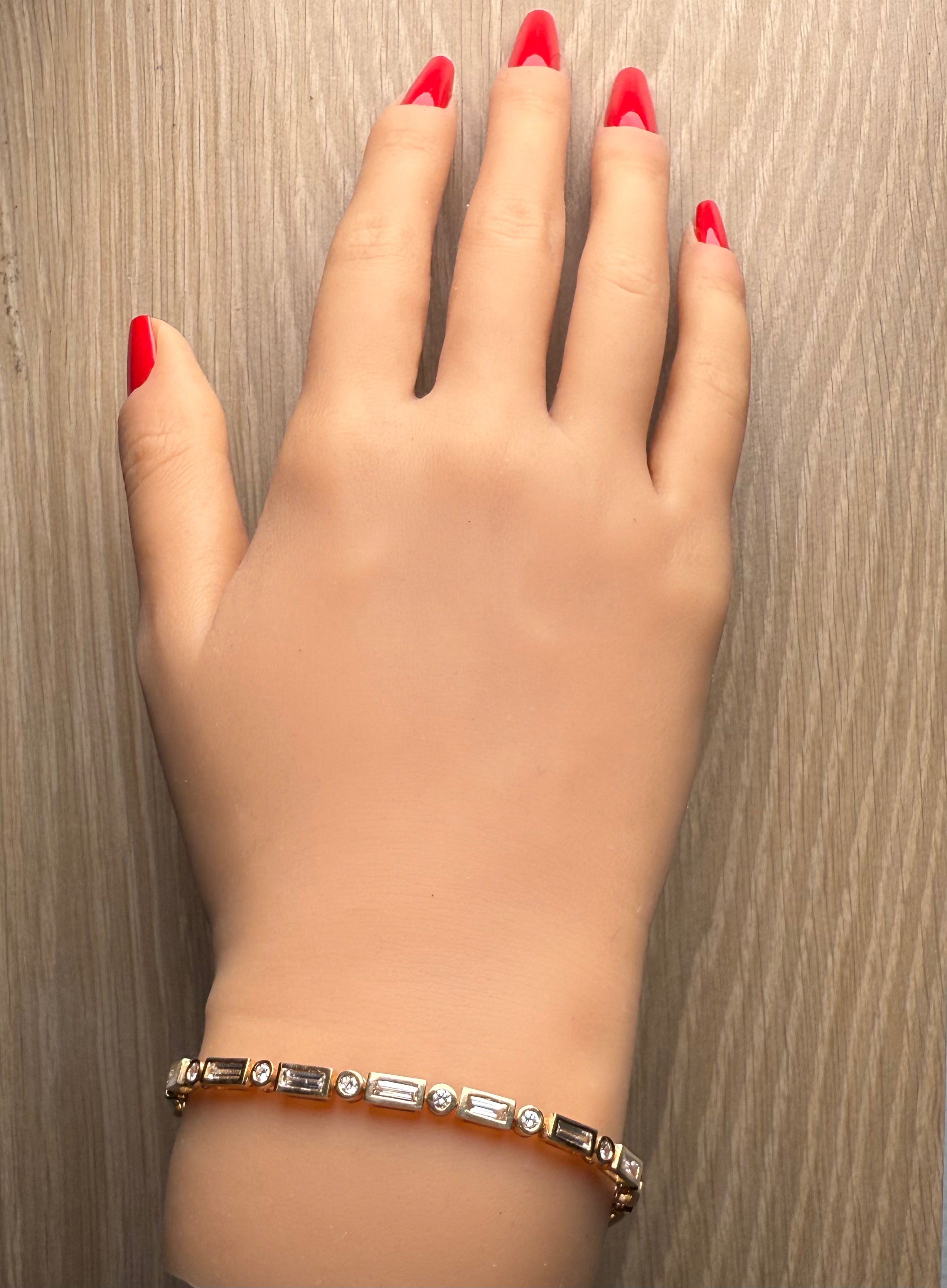 Natural White Baguette Diamond Bracelet