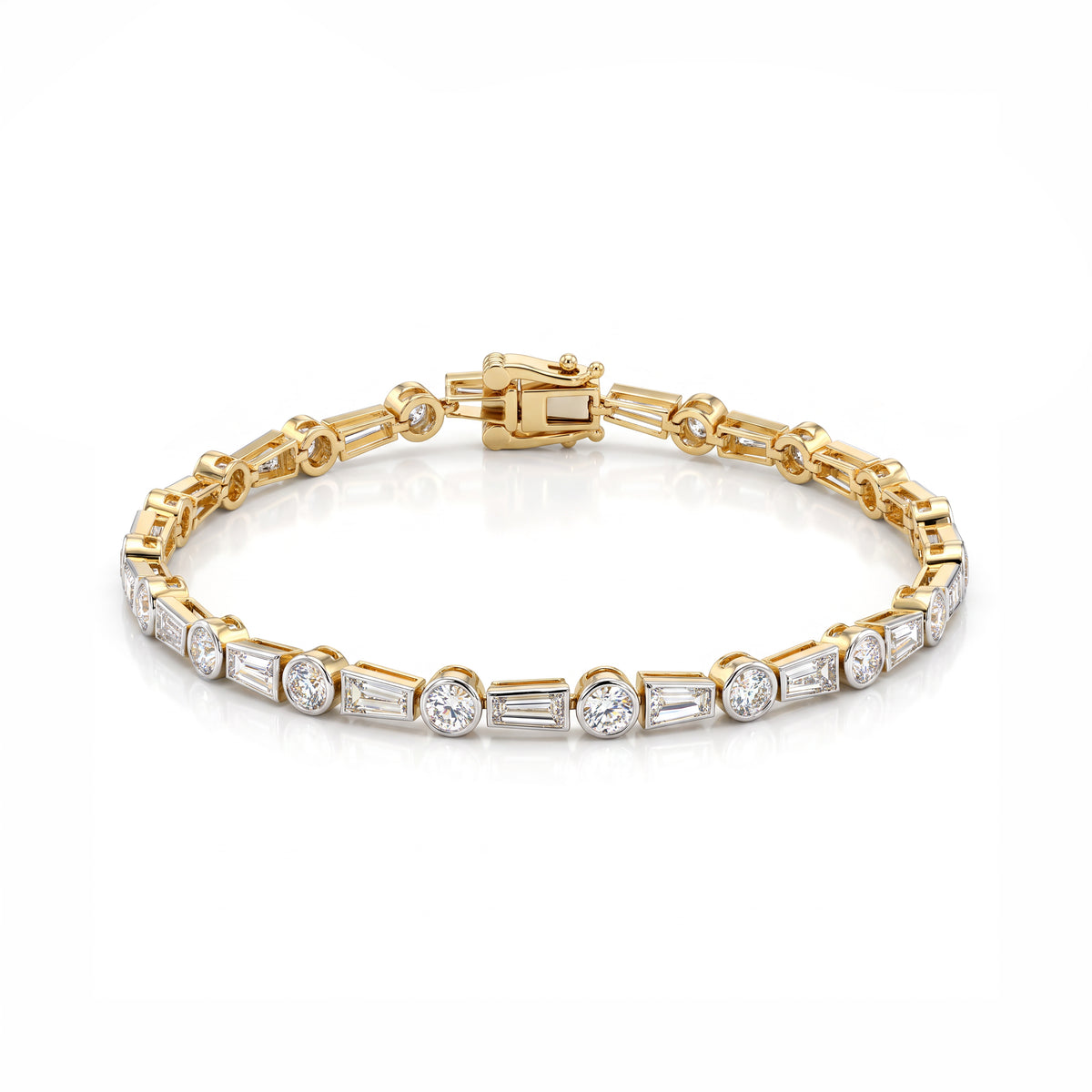 Natural White Baguette Diamond Bracelet