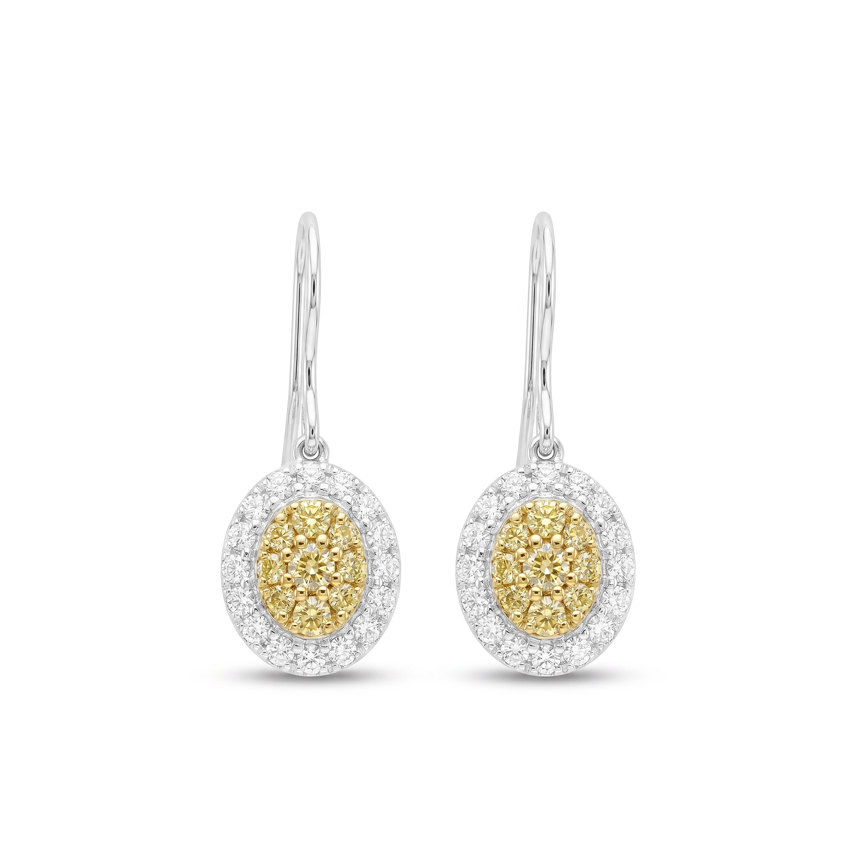 Natural Yellow Pavé Diamond Drop Earrings