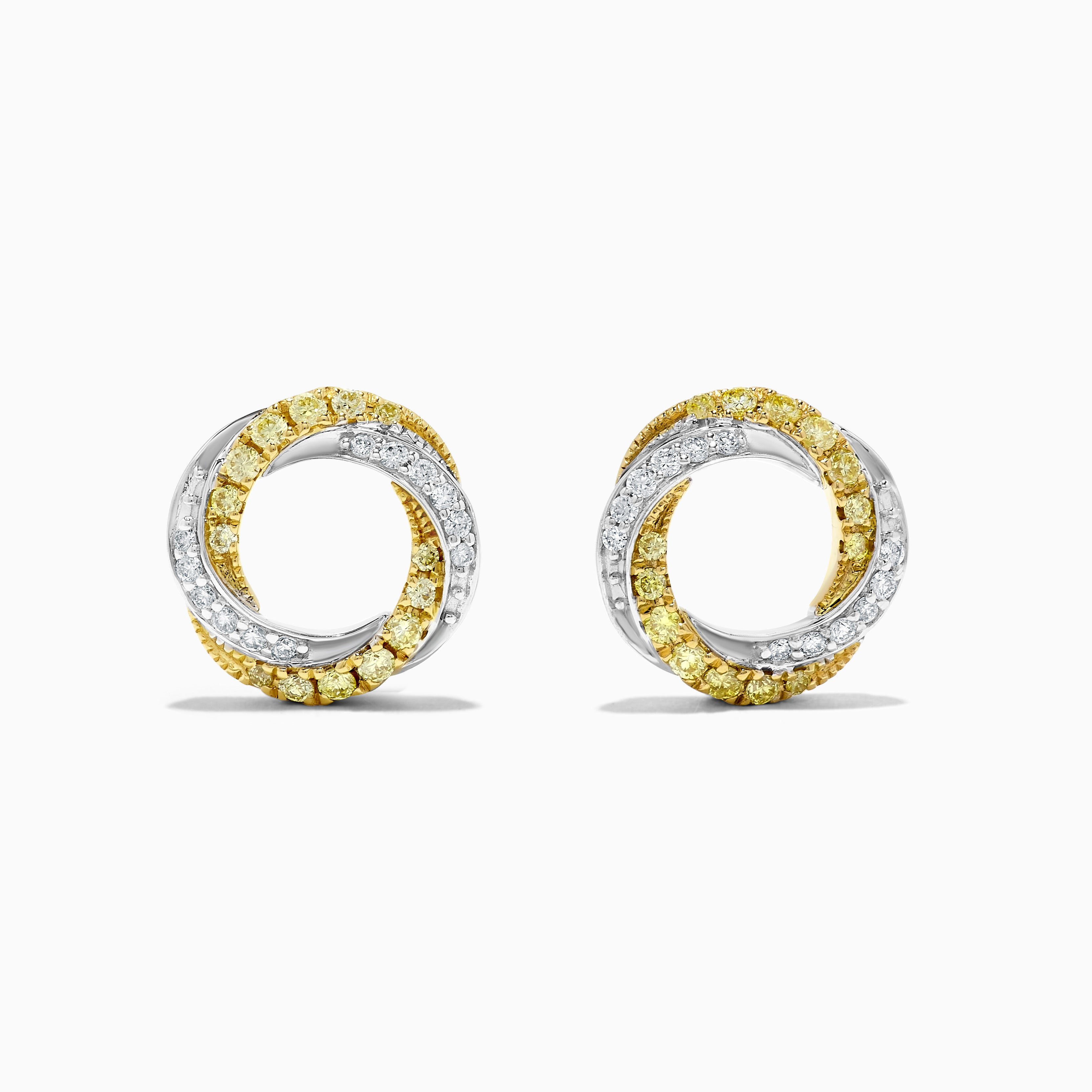Yellow & White Diamond Hoop Earrings JE0199GP