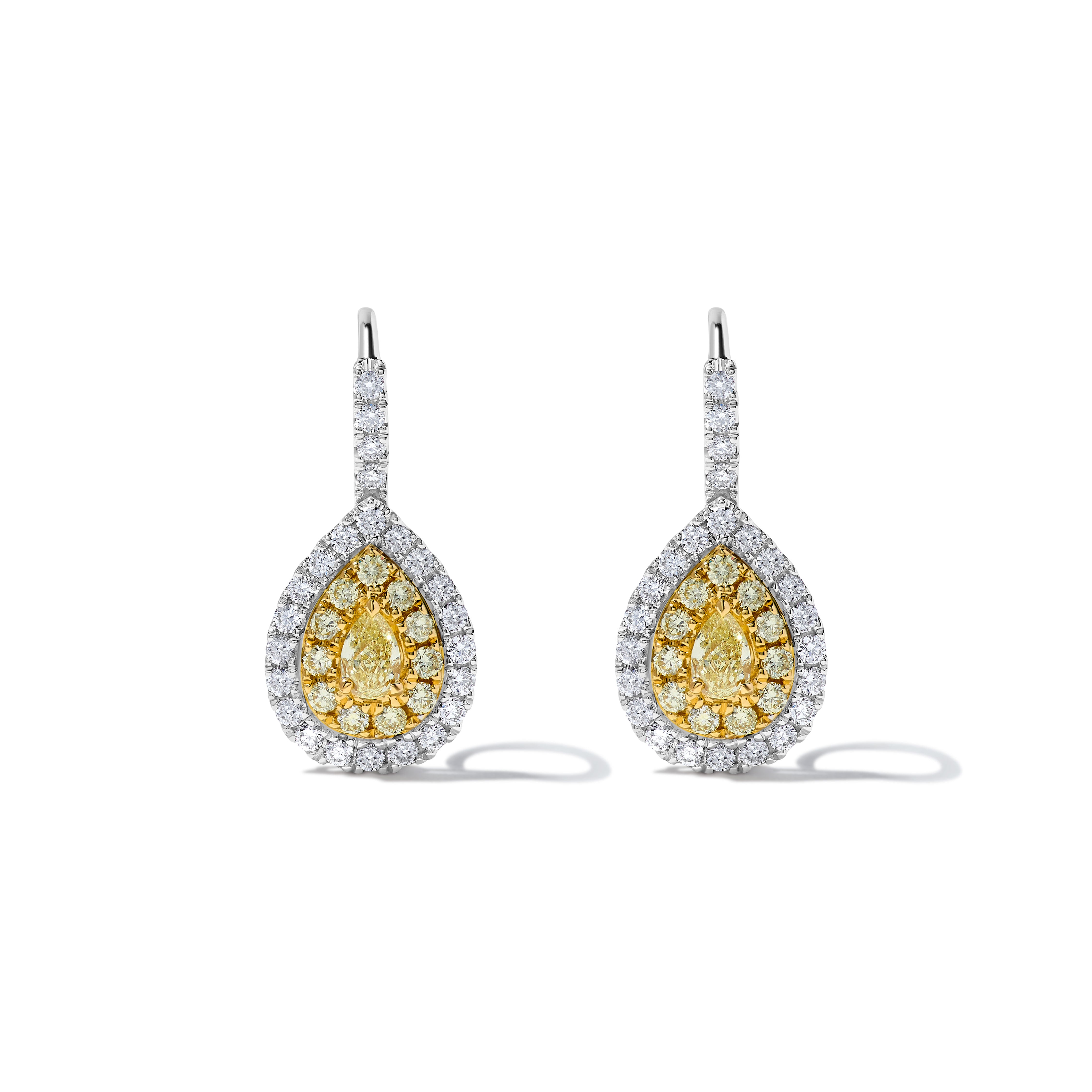 Yellow Pear Cut Diamond Earrings JE0206GP