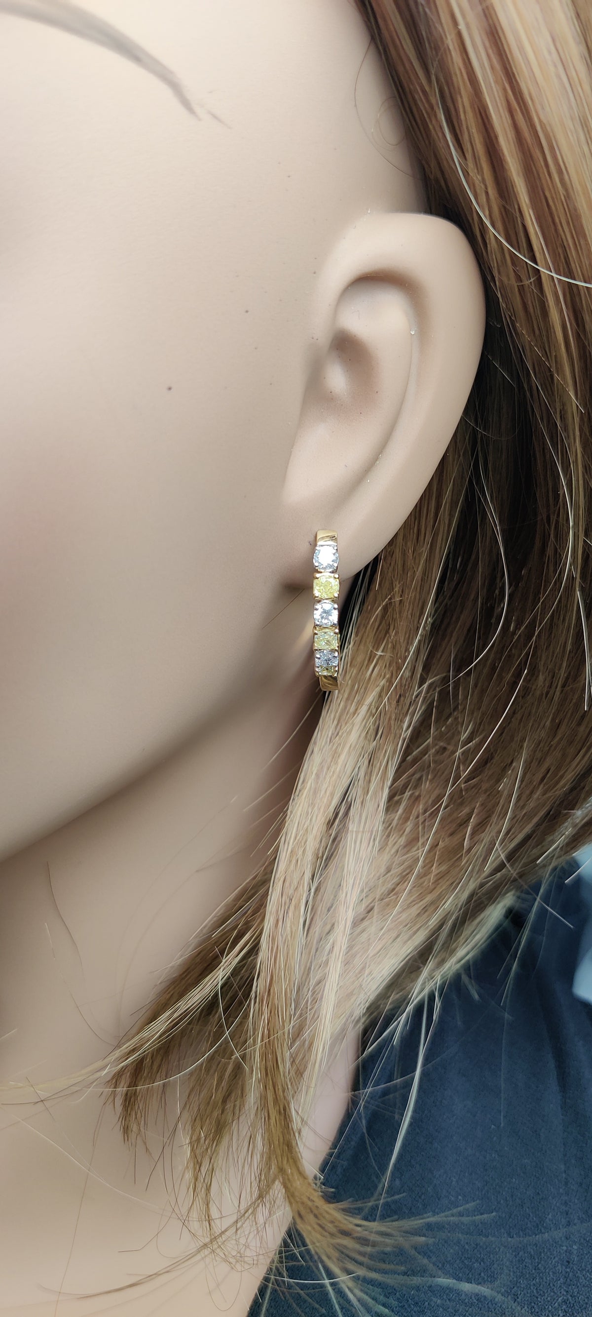 Natural Yellow Cushion Diamond Earrings
