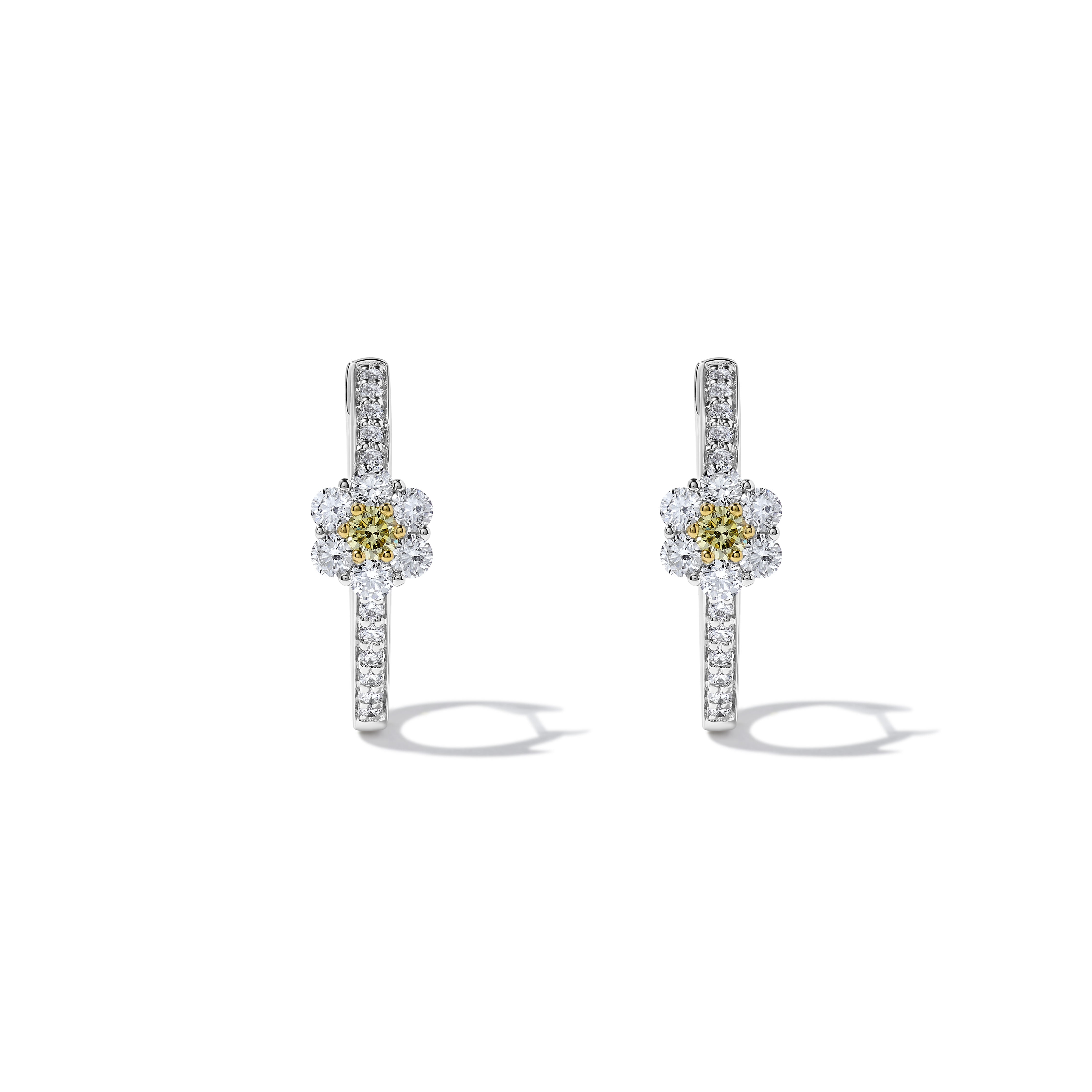 Yellow Round Cut Diamond Earrings JE0274GP