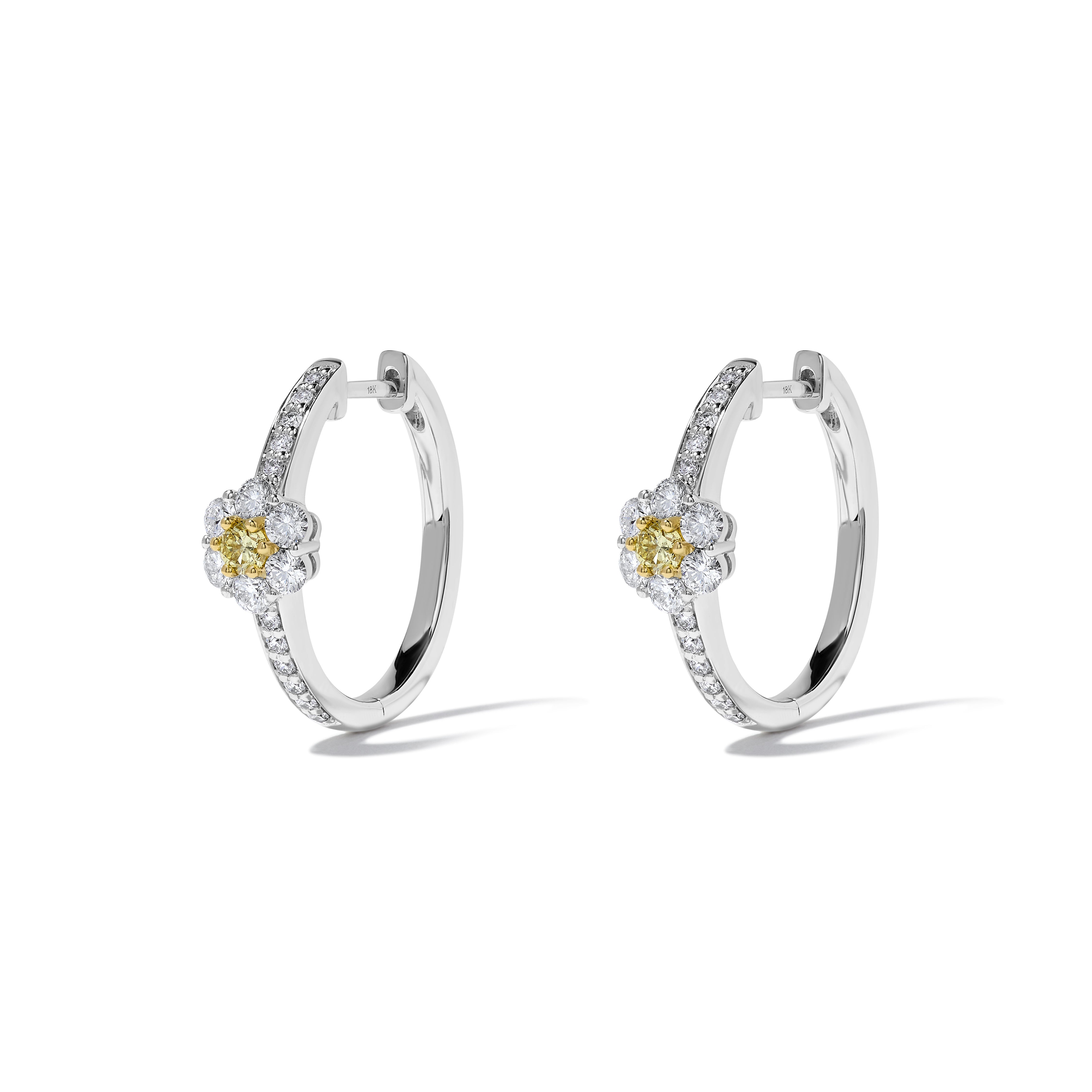 Yellow Round Cut Diamond Earrings JE0274GP