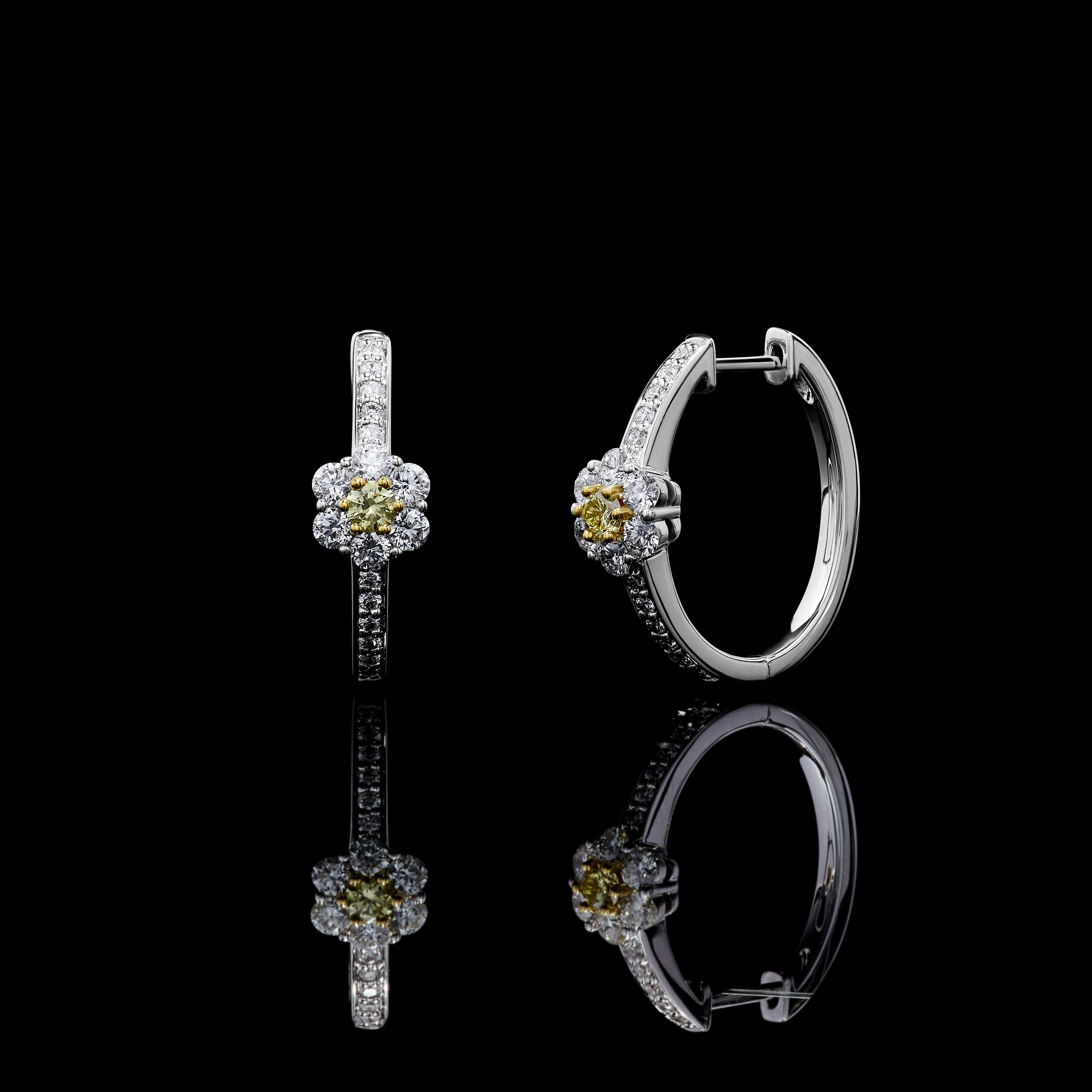 Yellow Round Cut Diamond Earrings JE0274GP