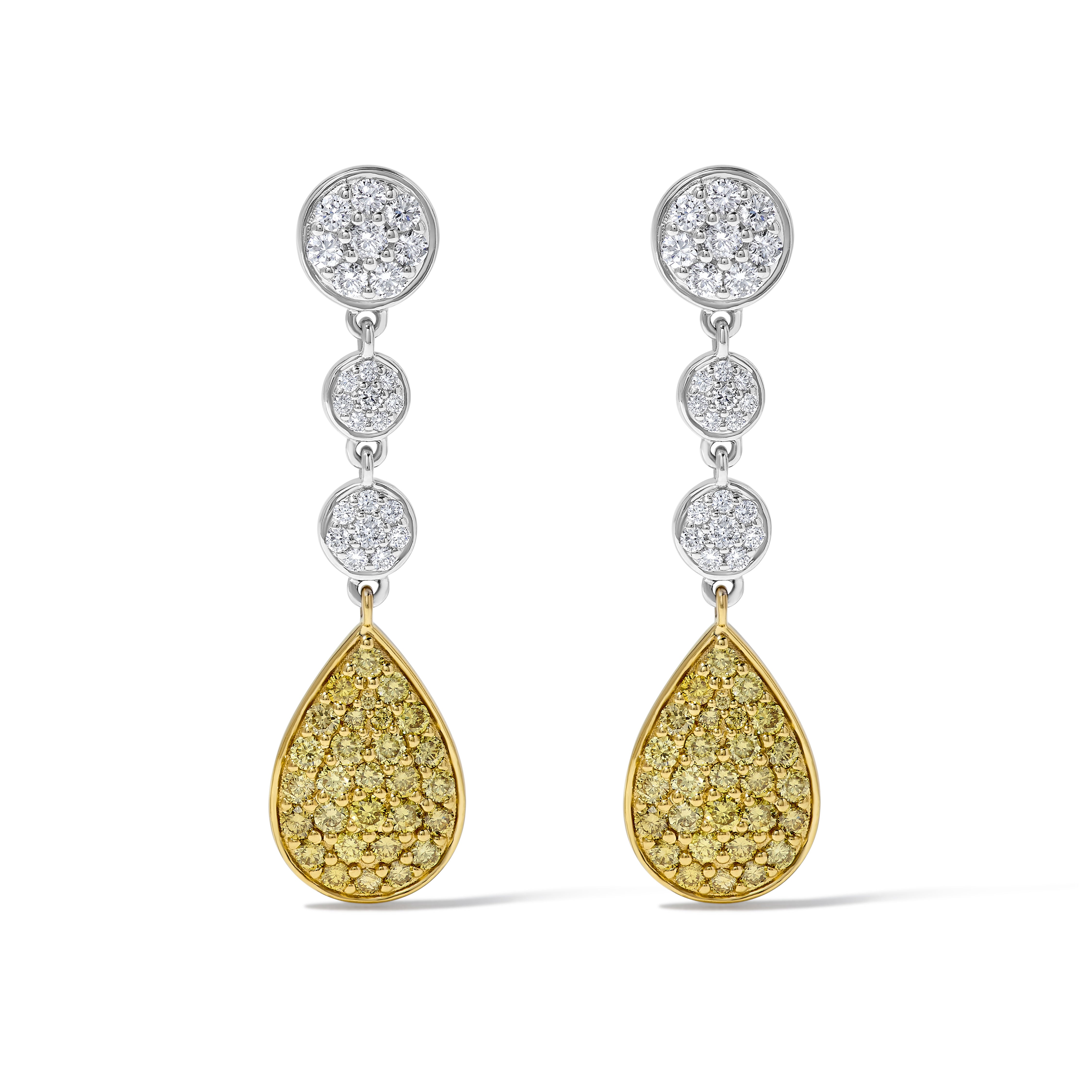 Yellow Round Cut Diamond Earrings JE0274GP