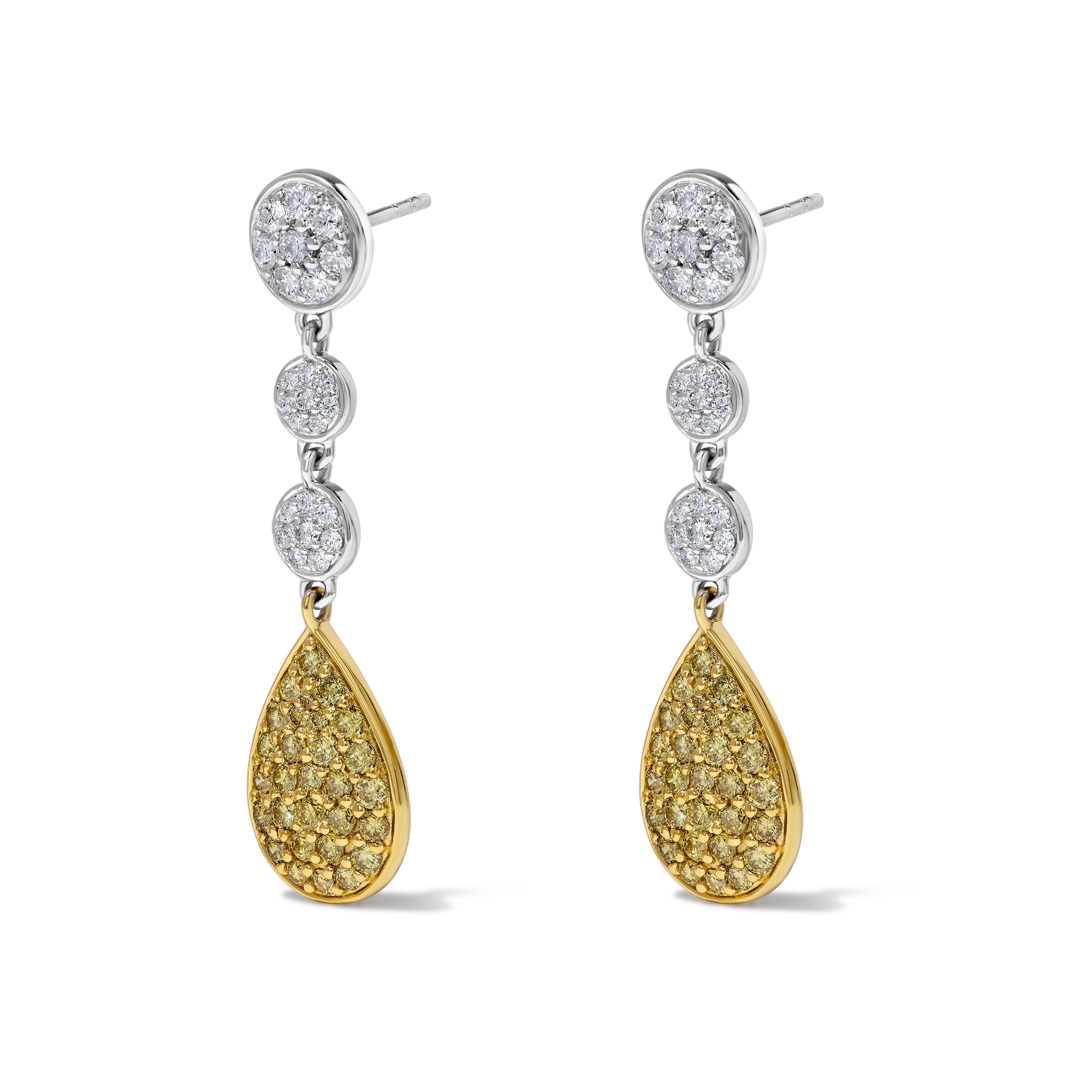 Yellow Round Cut Diamond Earrings JE0274GP