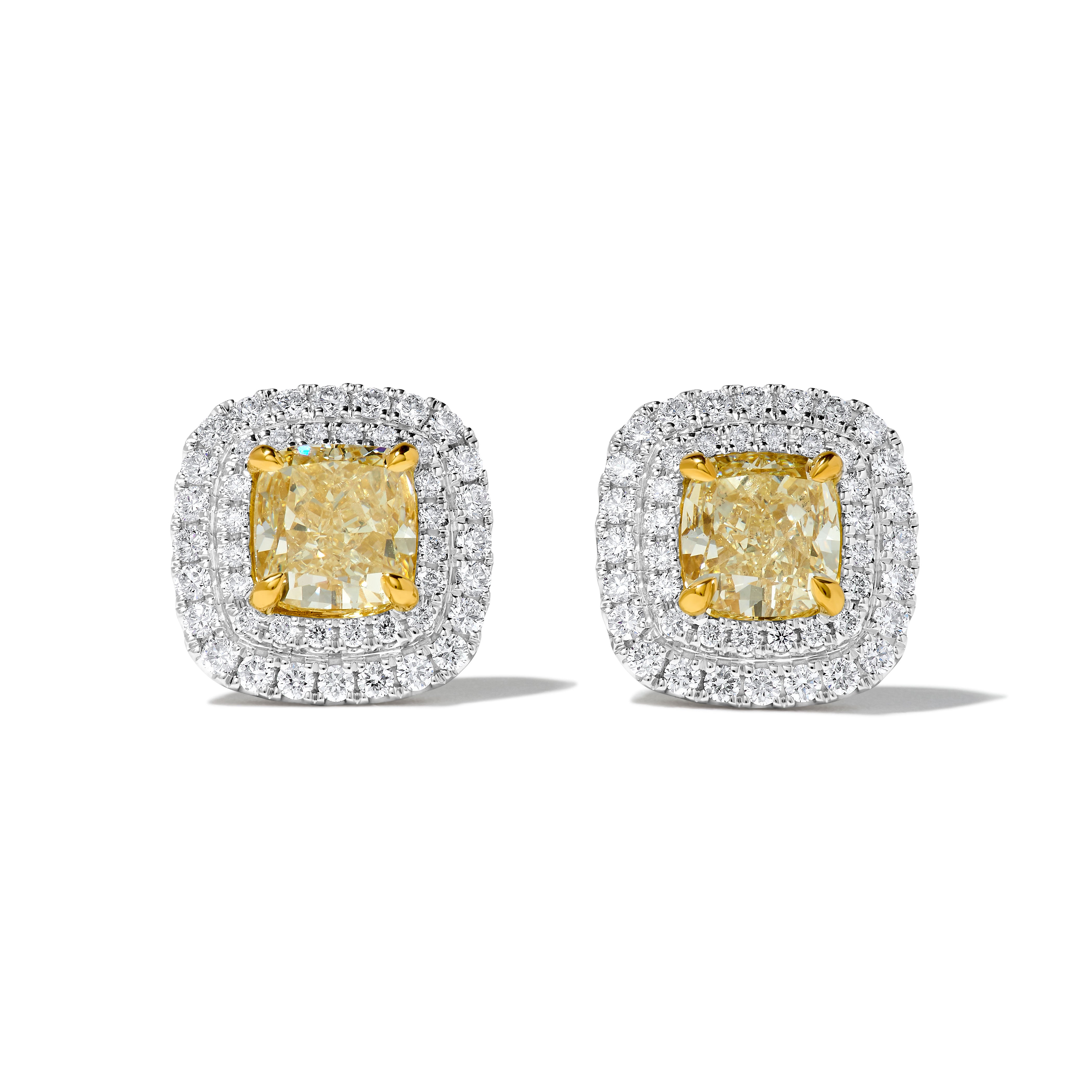 GIA Yellow Cushion Diamond Earrings JE1092GH