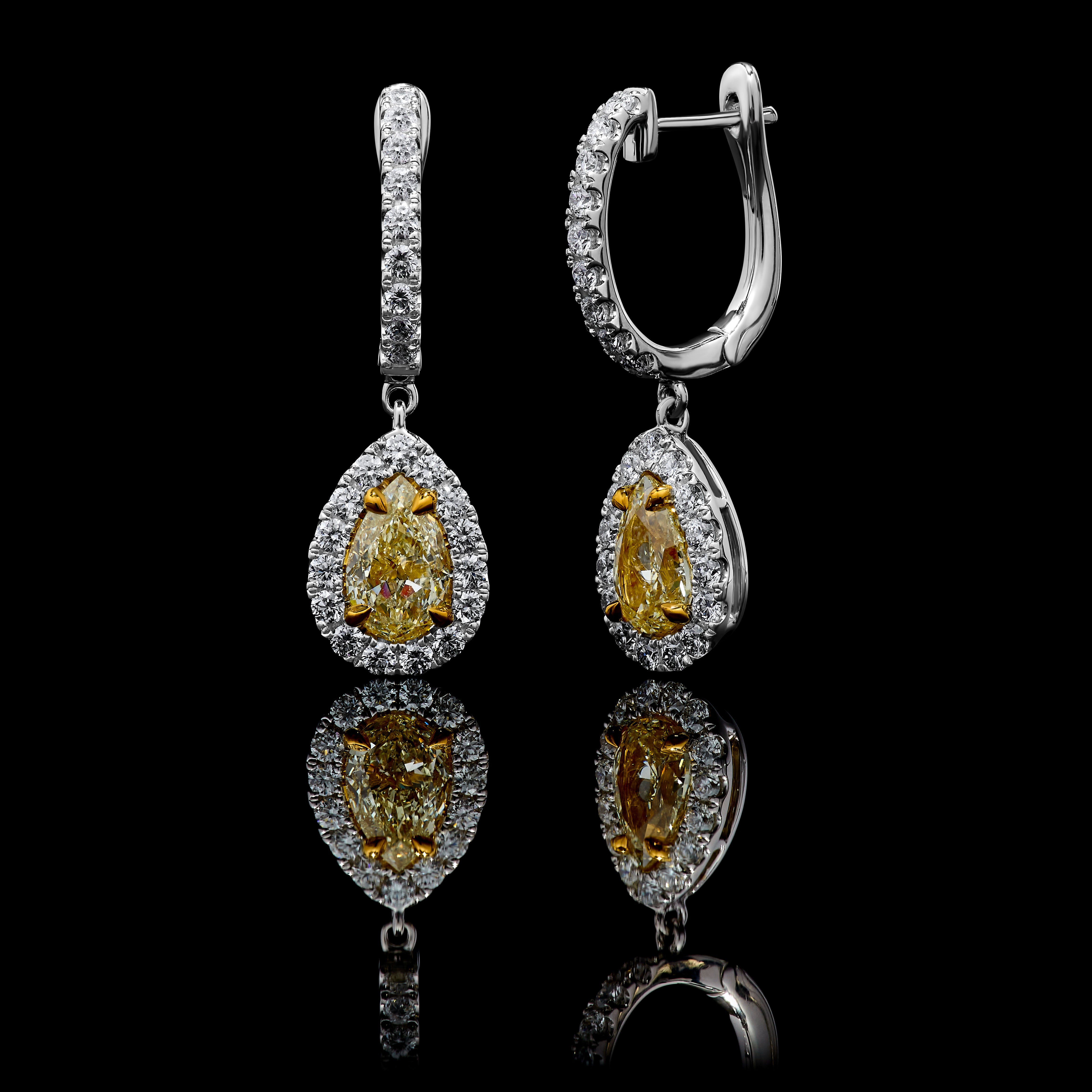 GIA Yellow Pear Diamond Earrings JE1093GH