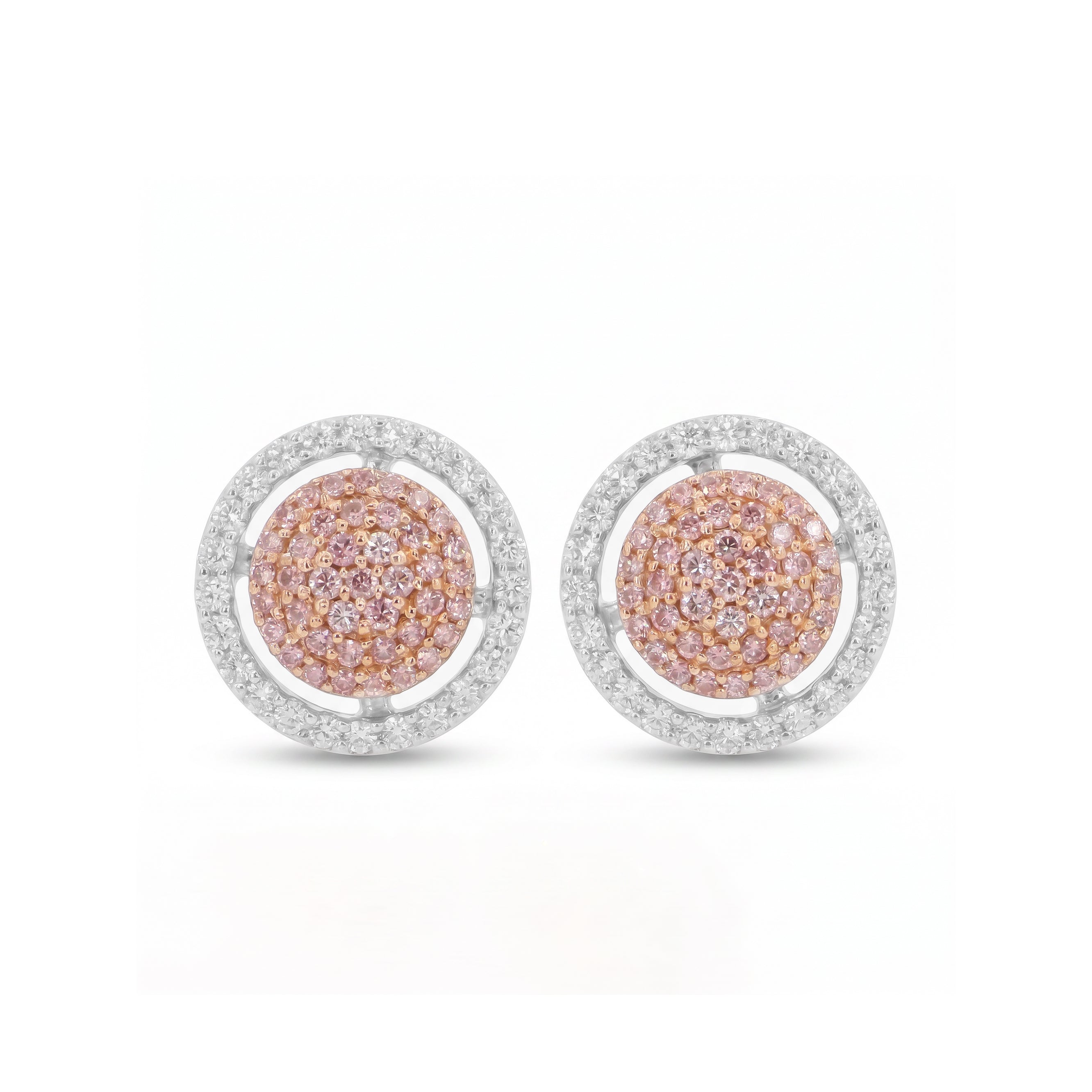 Natural Pink Pavé Diamond Earrings