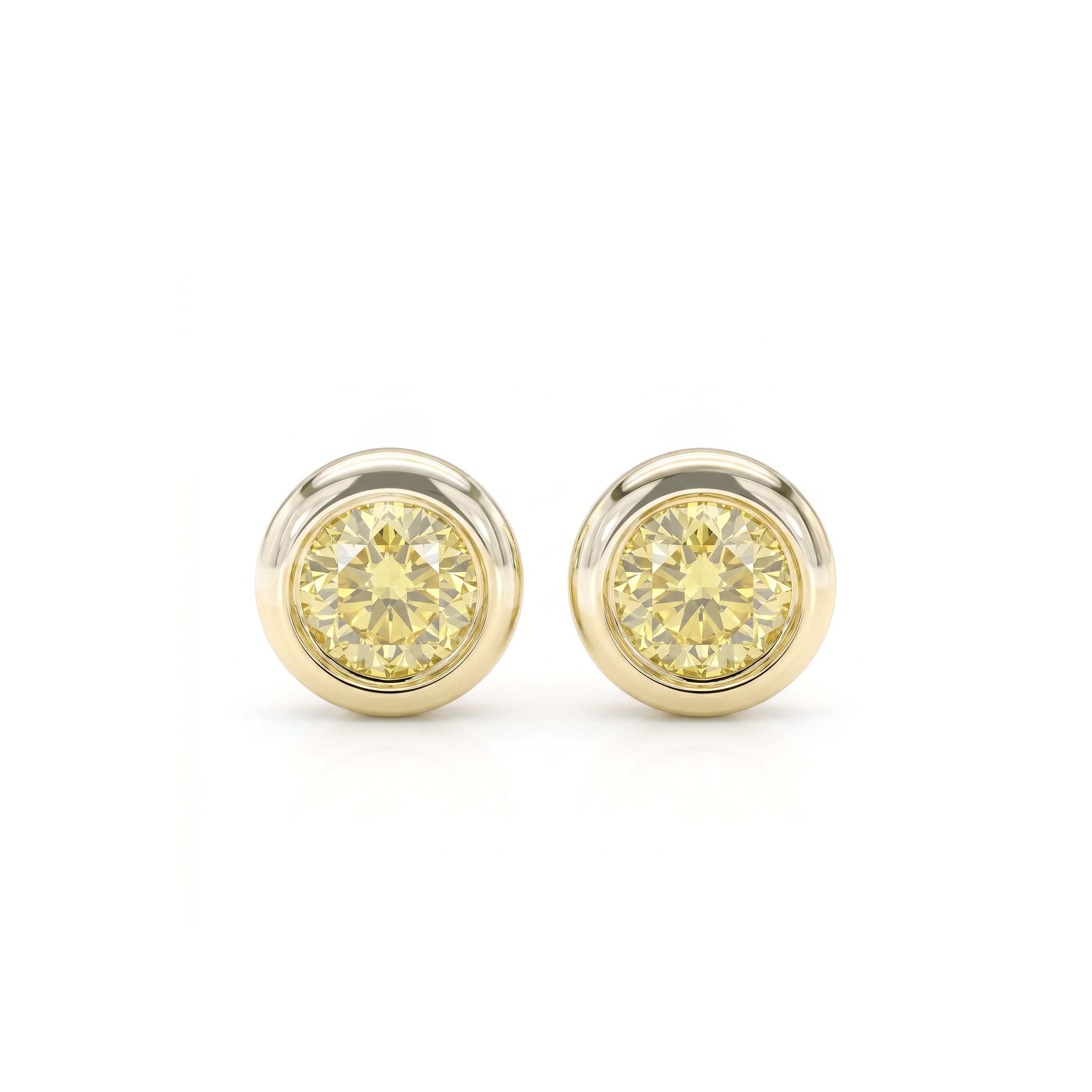 Natural 1.06 CT Yellow Diamond Stud Earrings | GIA Certified