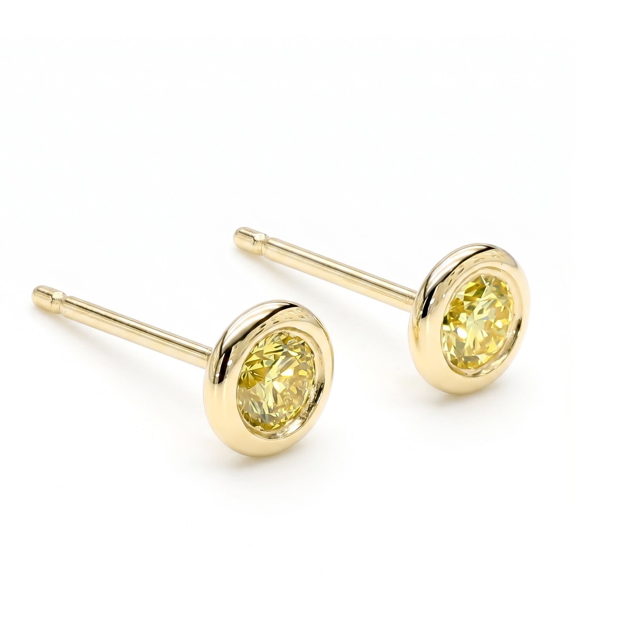 Natural 1.06 CT Yellow Diamond Stud Earrings | GIA Certified