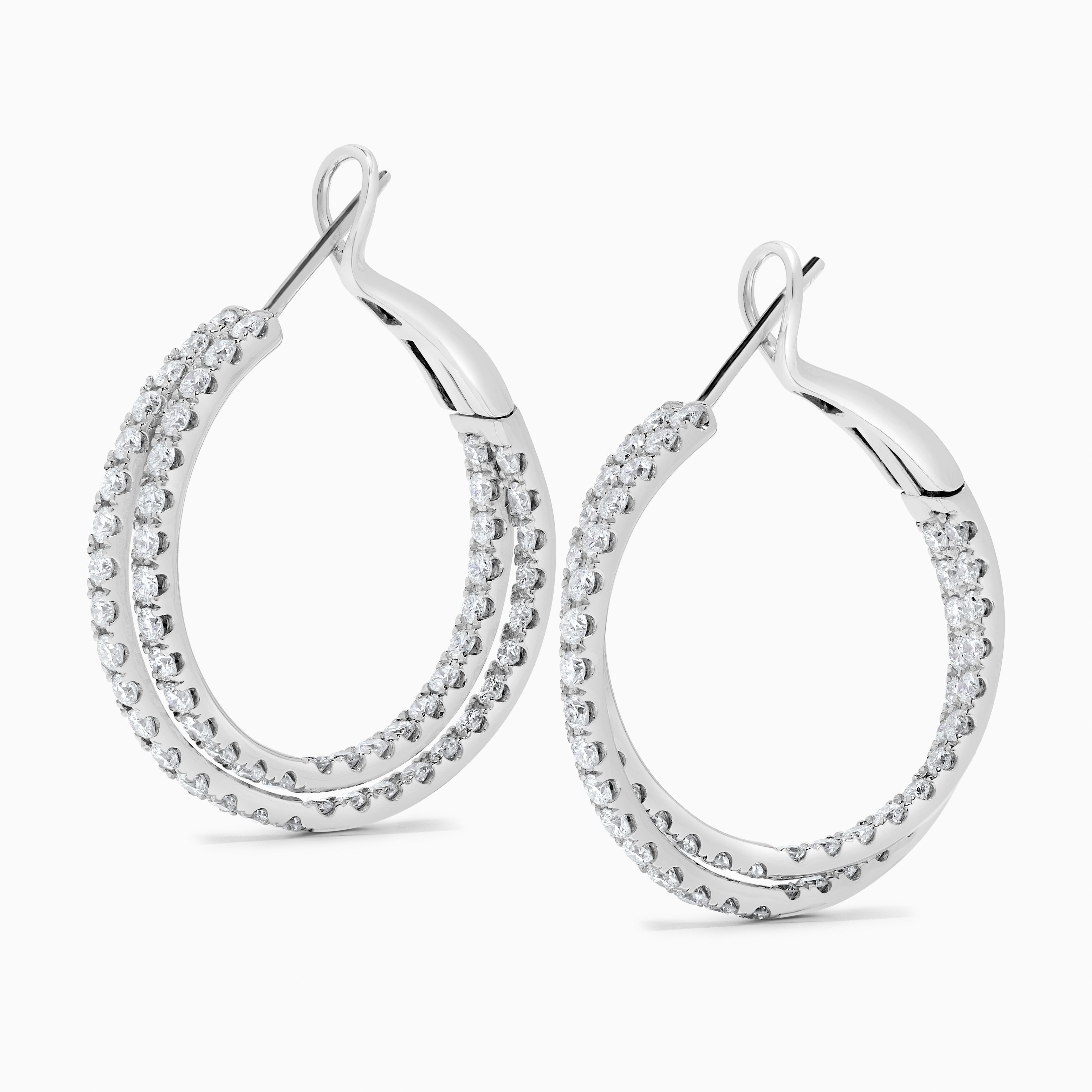 Diamond Hoop Earrings JEW030GP
