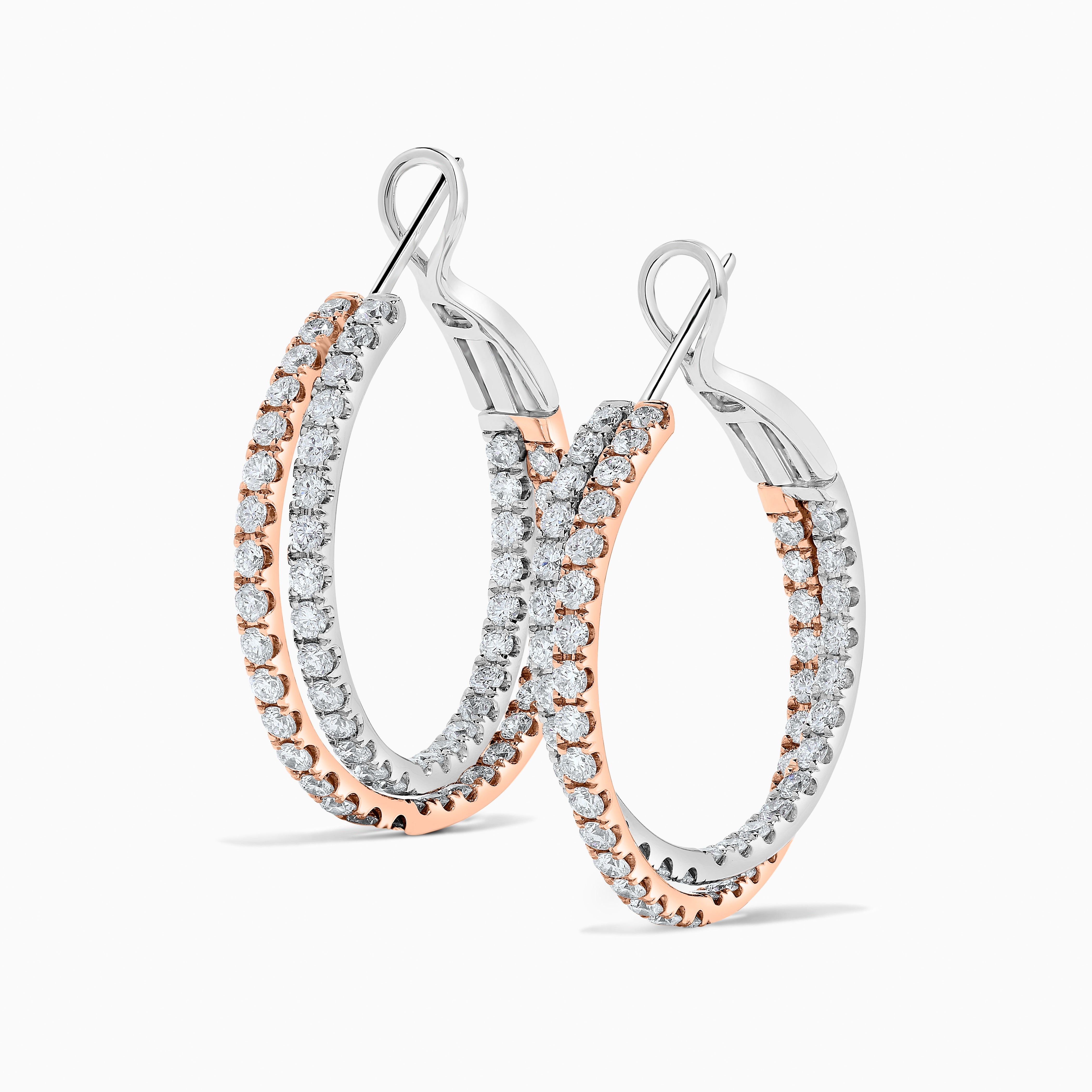 White Diamond Rose & White Gold Hoops JEW031GP